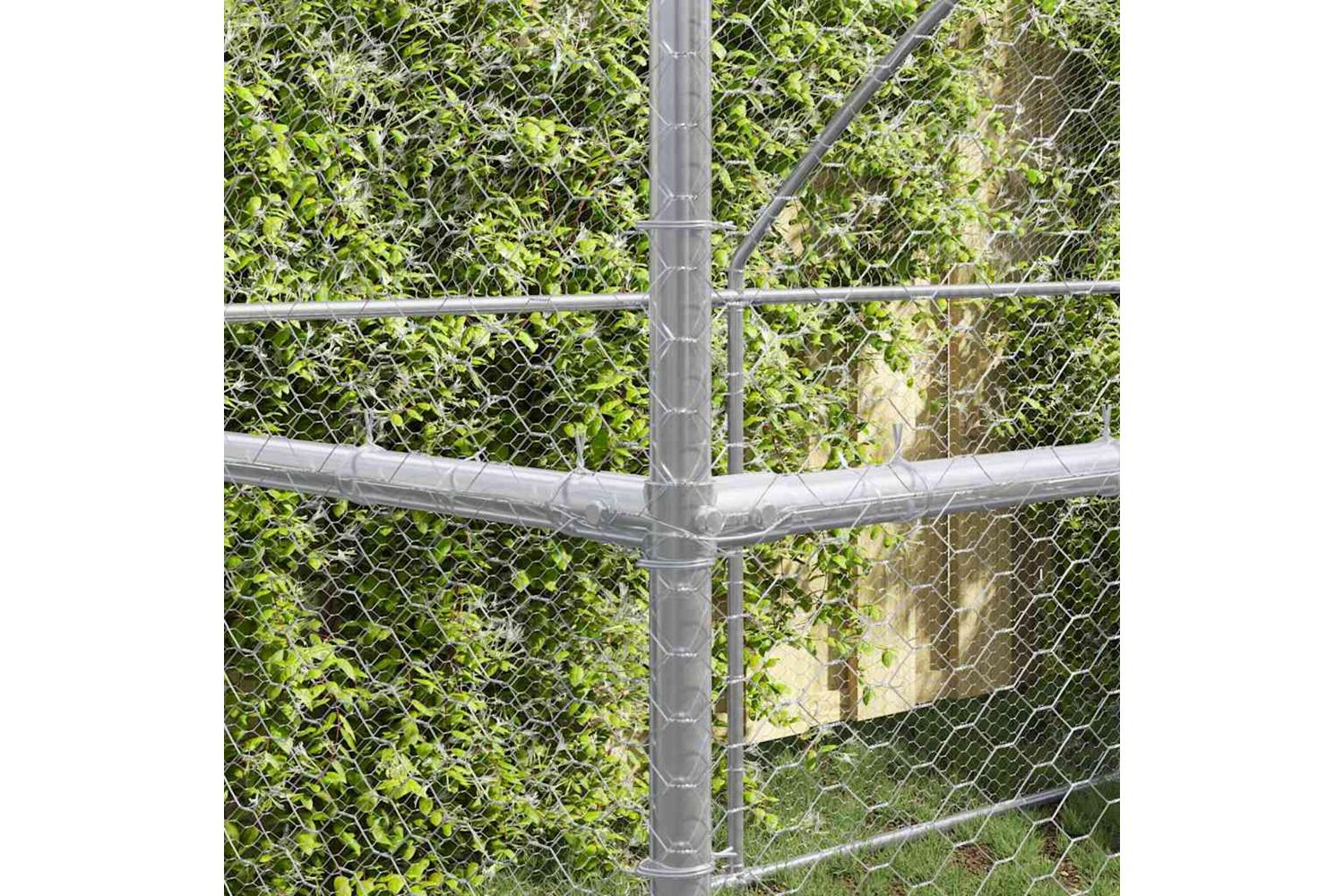Vidaxl Chicken Cage 4 Pcs Silver 800 X 200 X 200 Cm Steel And Pe-3