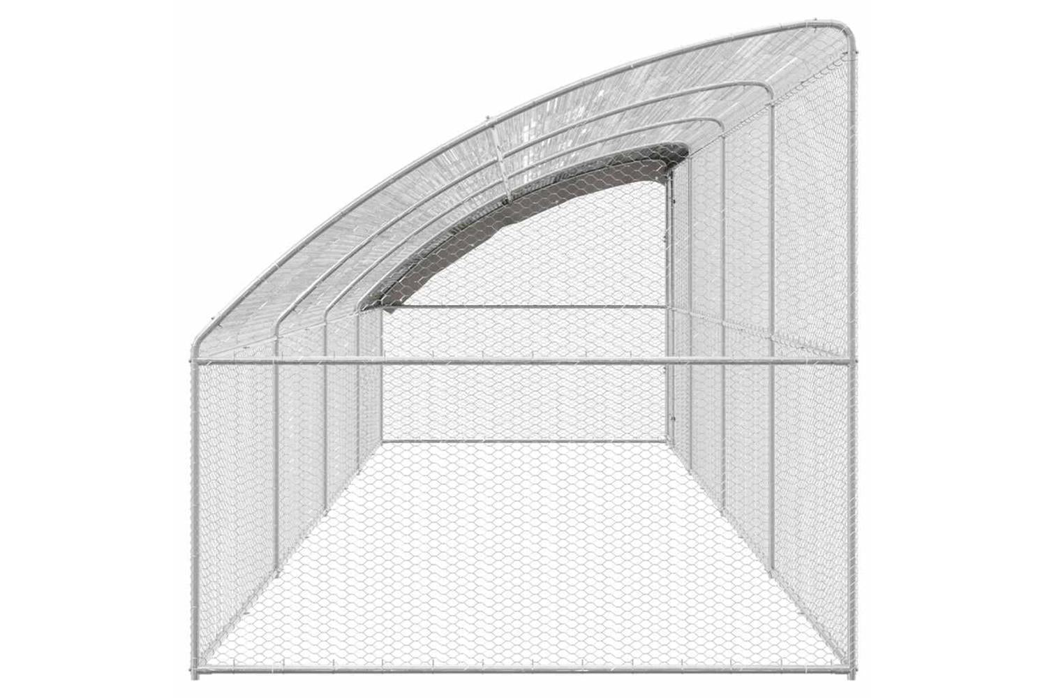 Vidaxl Chicken Cage 4 Pcs Silver 800 X 200 X 200 Cm Steel And Pe-5