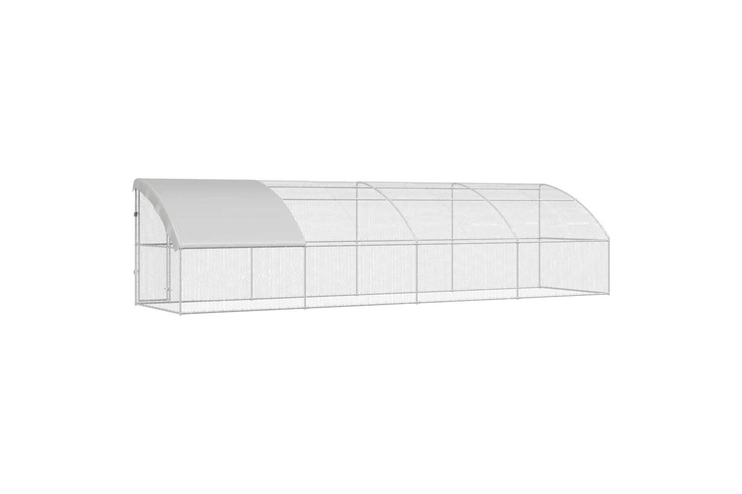 Vidaxl Chicken Cage 4 Pcs Silver 800 X 200 X 200 Cm Steel And Pe-6