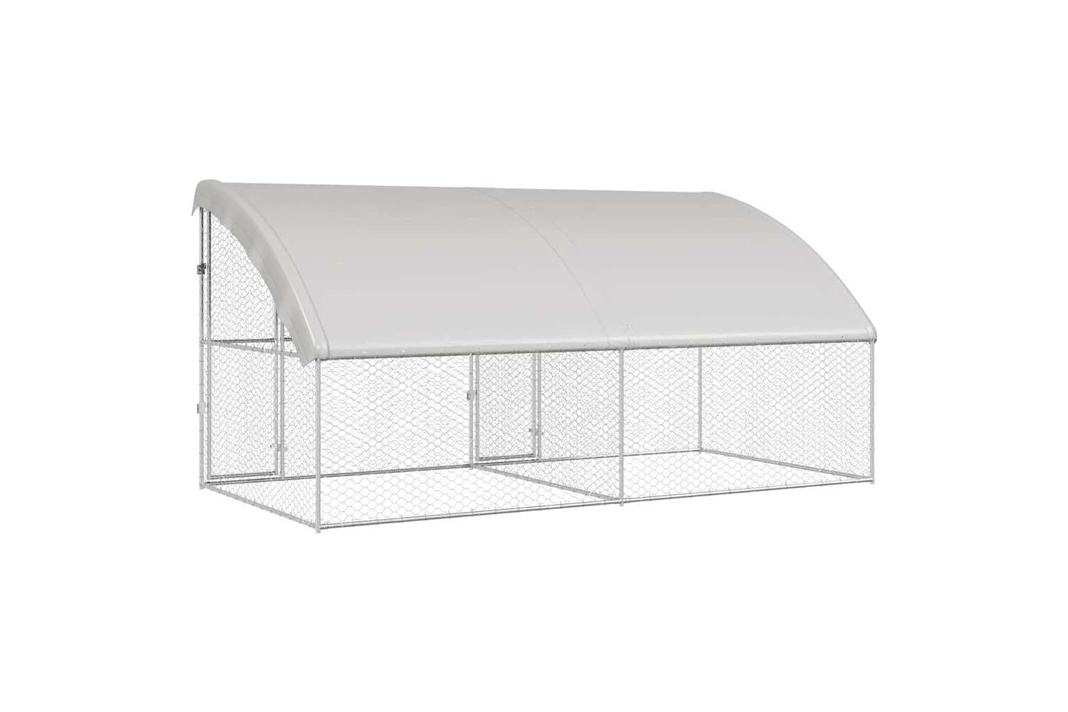 Vidaxl Dog Kennel With Storage 2 Pcs Silver 4 X 2 X 2 M Steel-6