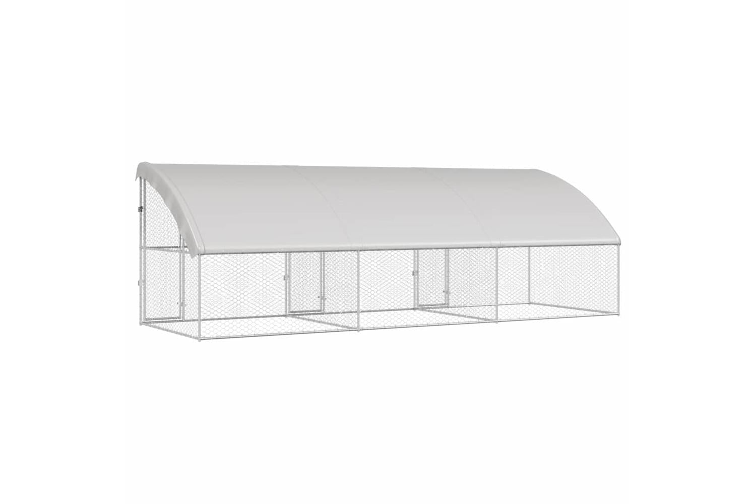 Vidaxl Dog Kennel With Storage 3 Pcs Silver 6 X 2 X 2 M Steel-6