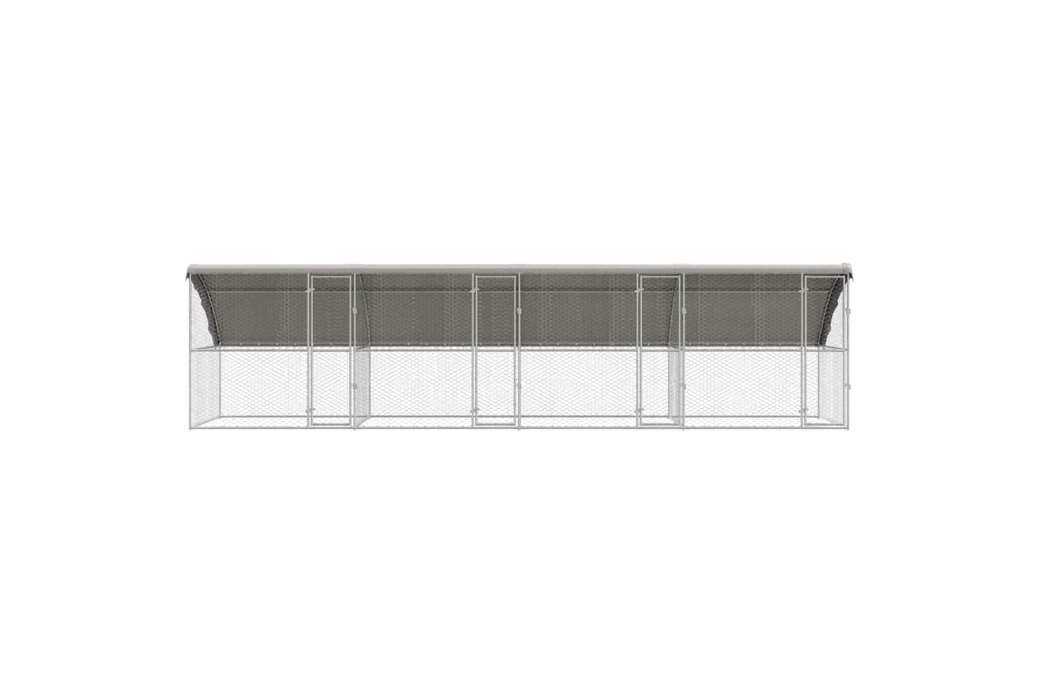 Vidaxl Dog Kennel With Storage 4 Pcs Silver 8 X 2 X 2 M Steel-4