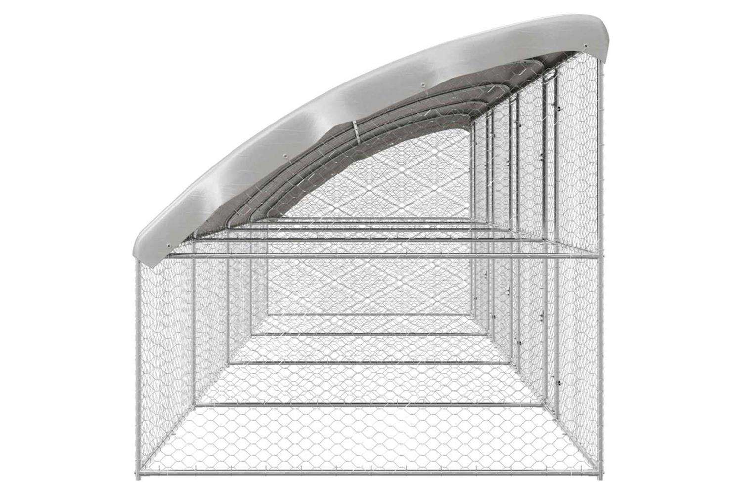 Vidaxl Dog Kennel With Storage 4 Pcs Silver 8 X 2 X 2 M Steel-5