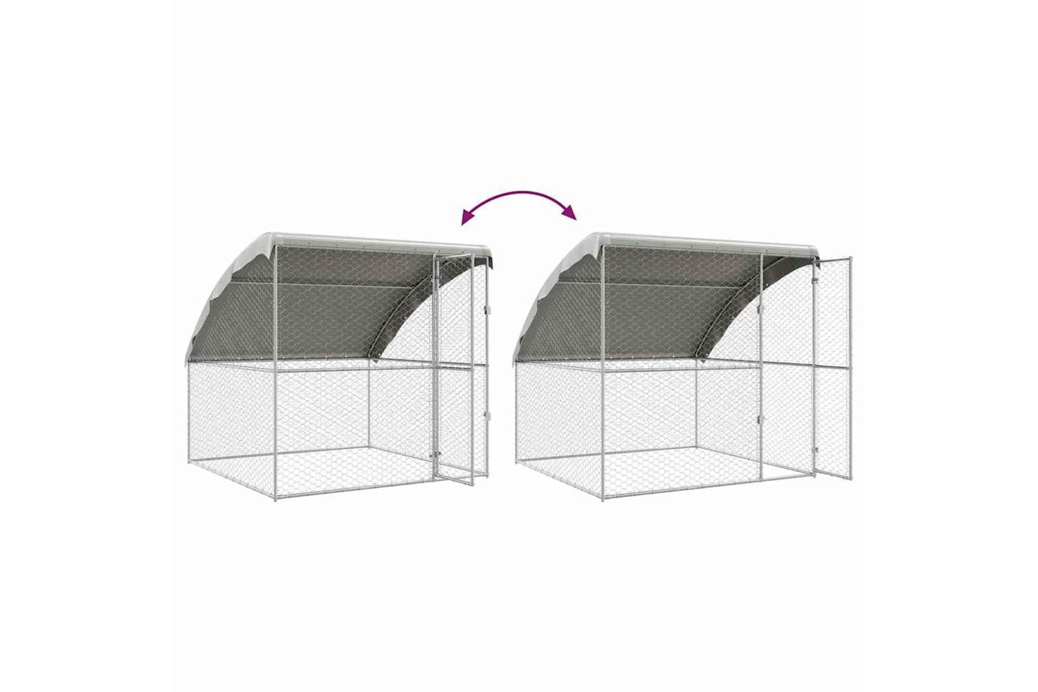 Vidaxl Dog Kennel With Storage 4 Pcs Silver 8 X 2 X 2 M Steel-10