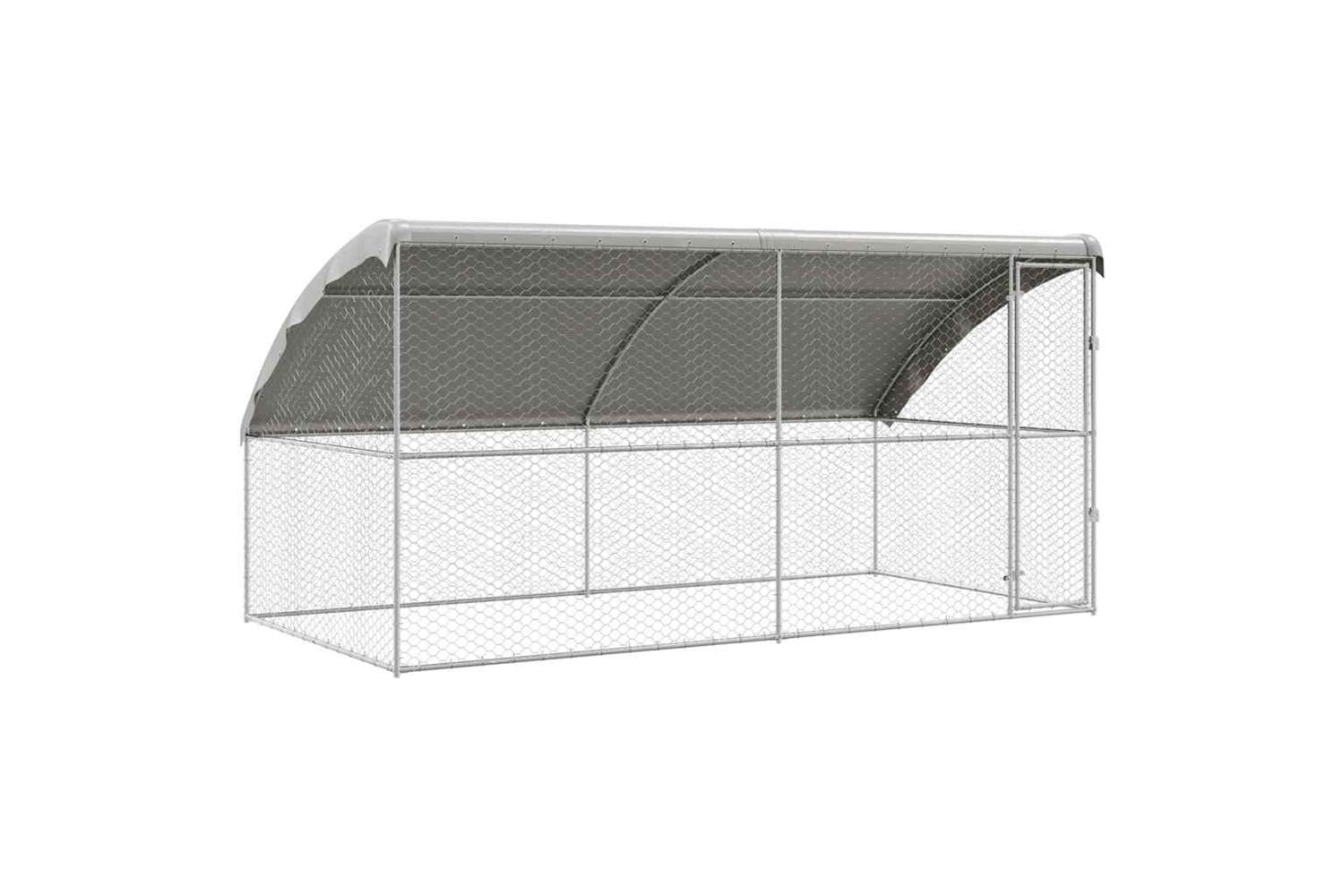 Vidaxl Dog Kennel With Storage 2 Pcs Silver 4 X 2 X 2 M Steel-2