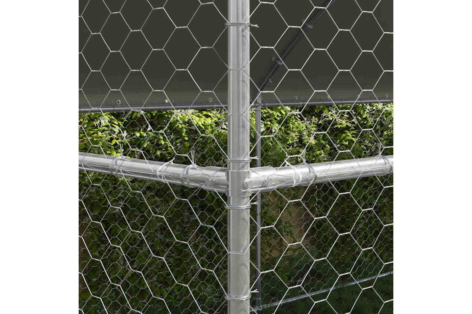 Vidaxl Dog Kennel With Storage 2 Pcs Silver 4 X 2 X 2 M Steel-3