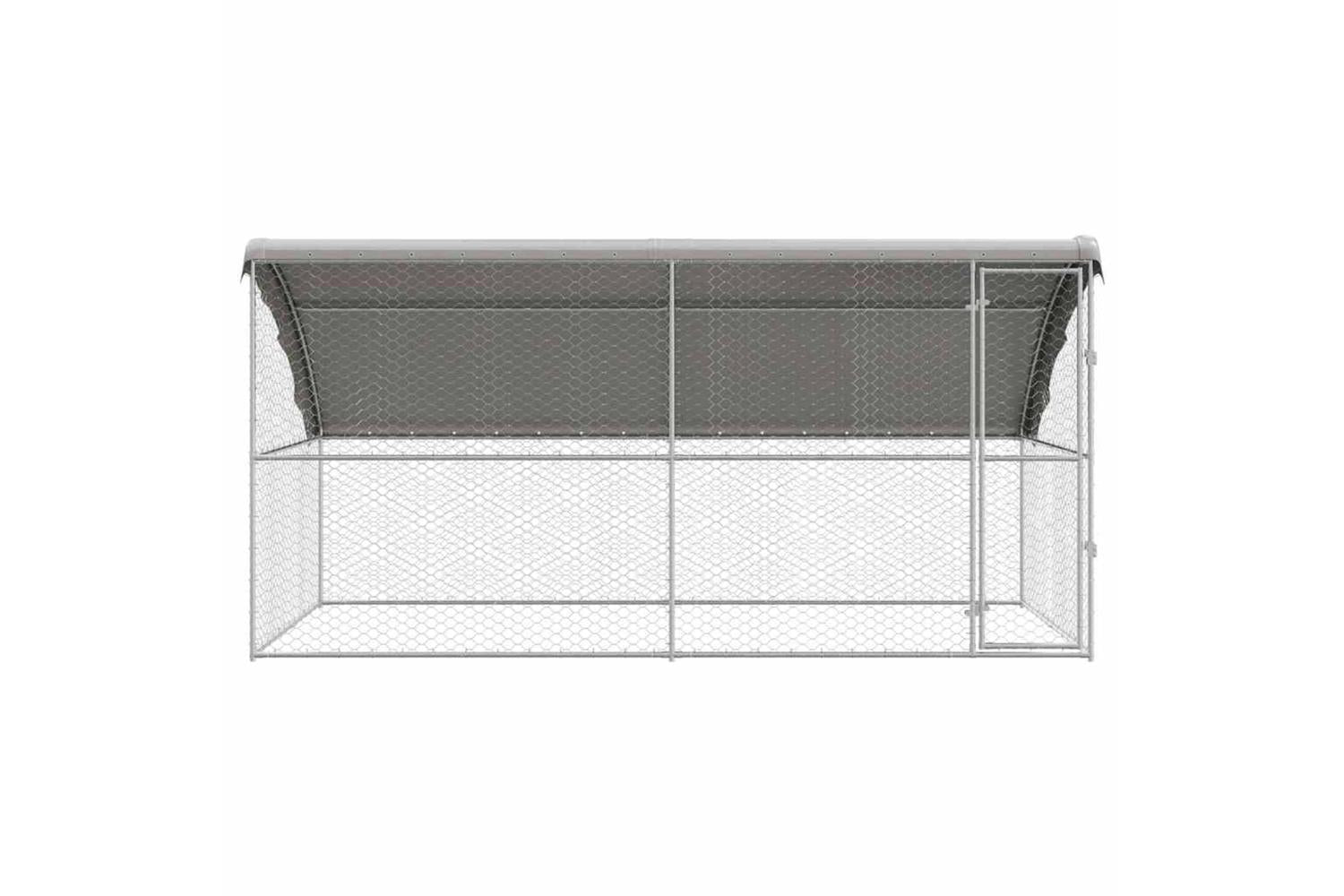 Vidaxl Dog Kennel With Storage 2 Pcs Silver 4 X 2 X 2 M Steel-4