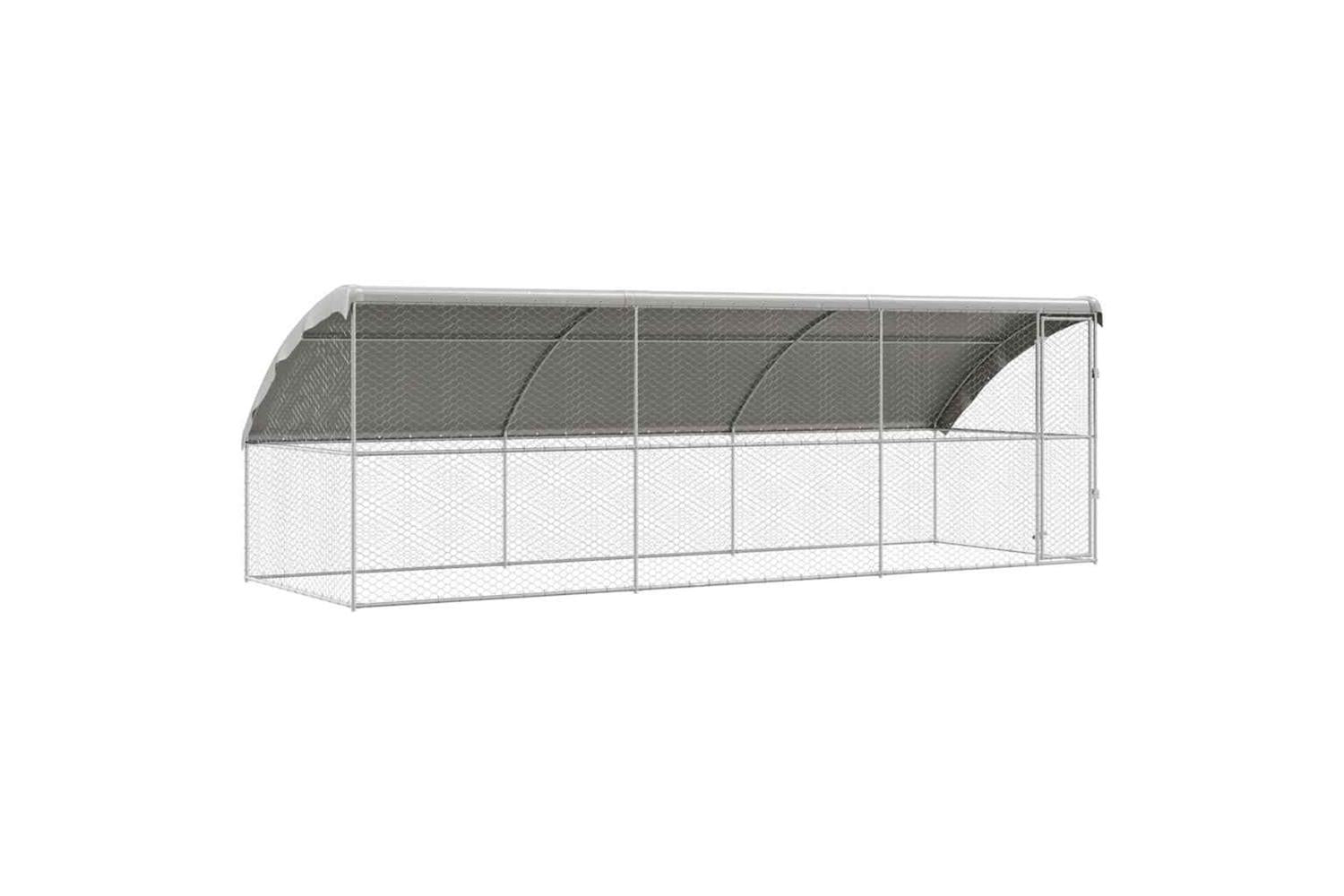 Vidaxl Dog Kennel With Storage 3 Pcs Silver 6 X 2 X 2 M Steel-2