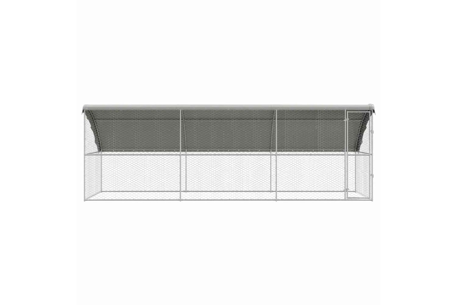 Vidaxl Dog Kennel With Storage 3 Pcs Silver 6 X 2 X 2 M Steel-4