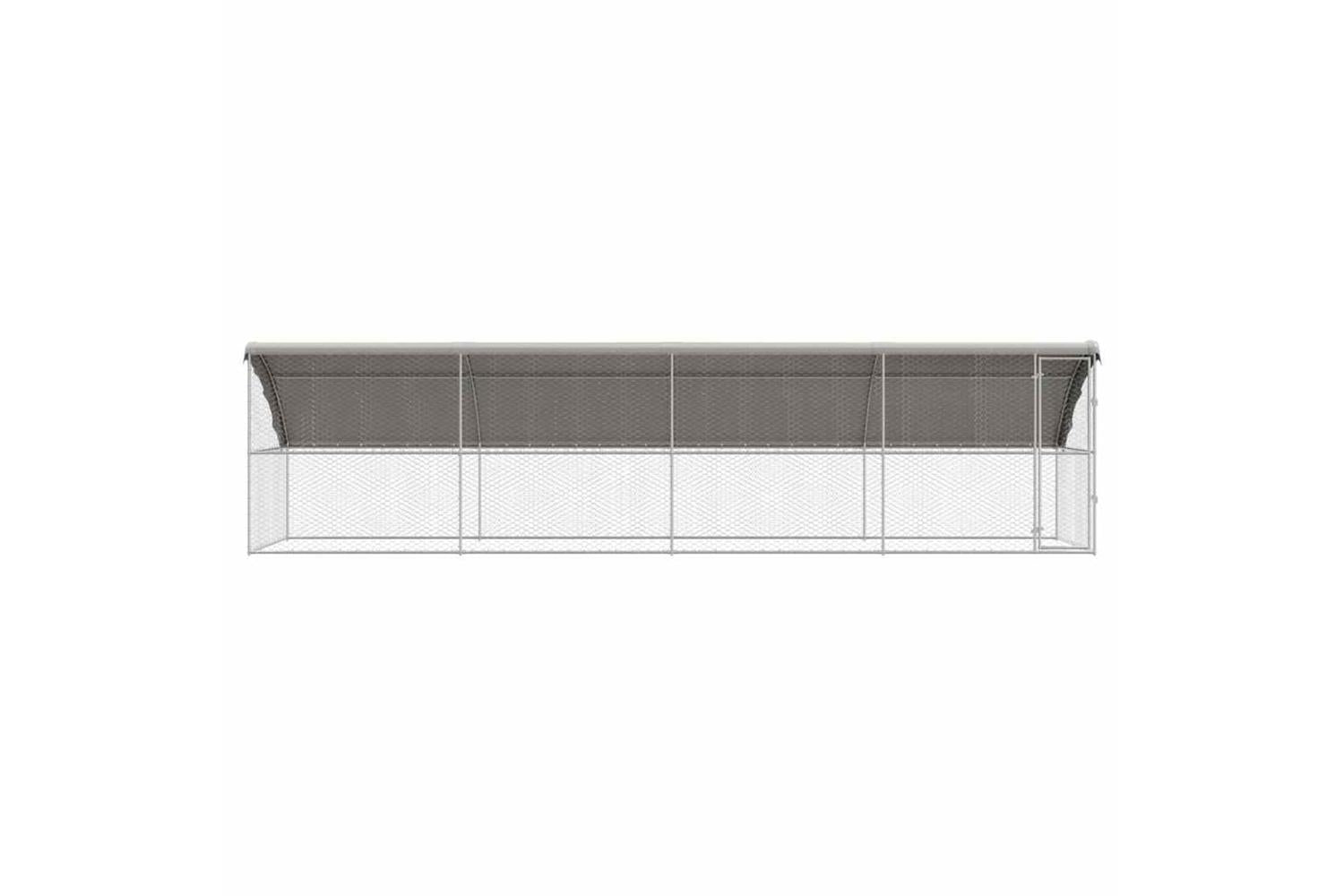 Vidaxl Dog Kennel With Storage 4 Pcs Silver 8 X 2 X 2 M Steel-4