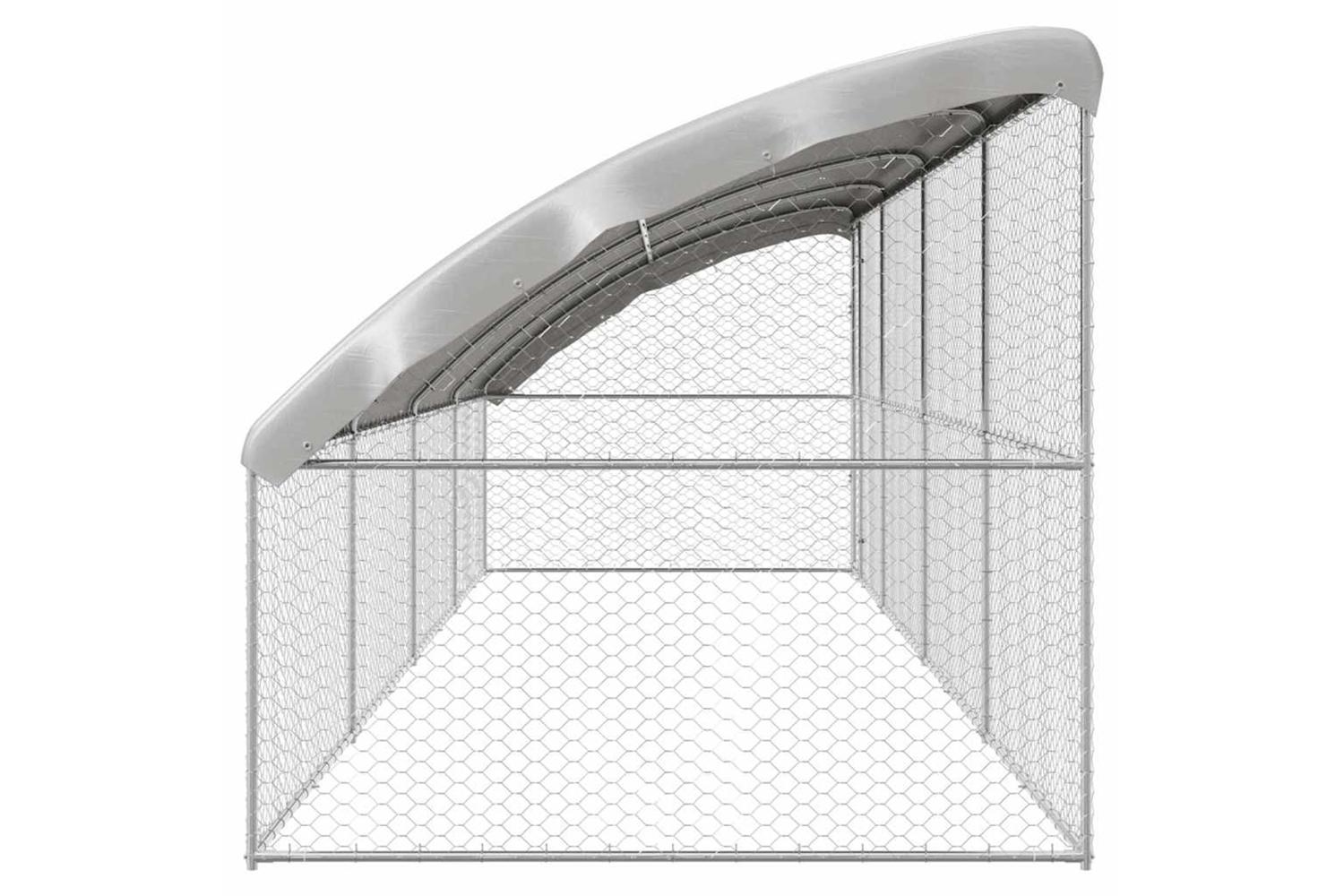 Vidaxl Dog Kennel With Storage 4 Pcs Silver 8 X 2 X 2 M Steel-5