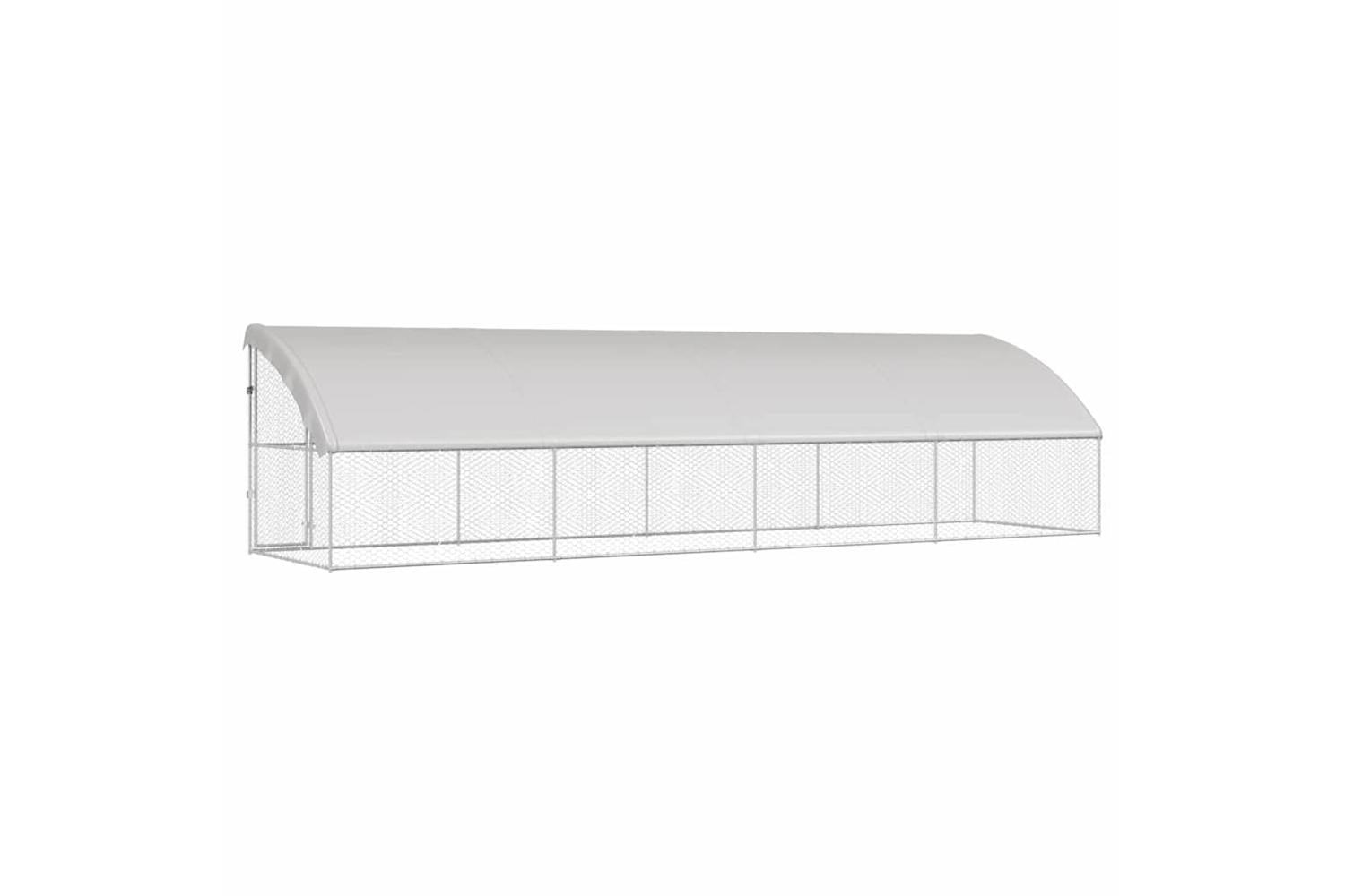 Vidaxl Dog Kennel With Storage 4 Pcs Silver 8 X 2 X 2 M Steel-6