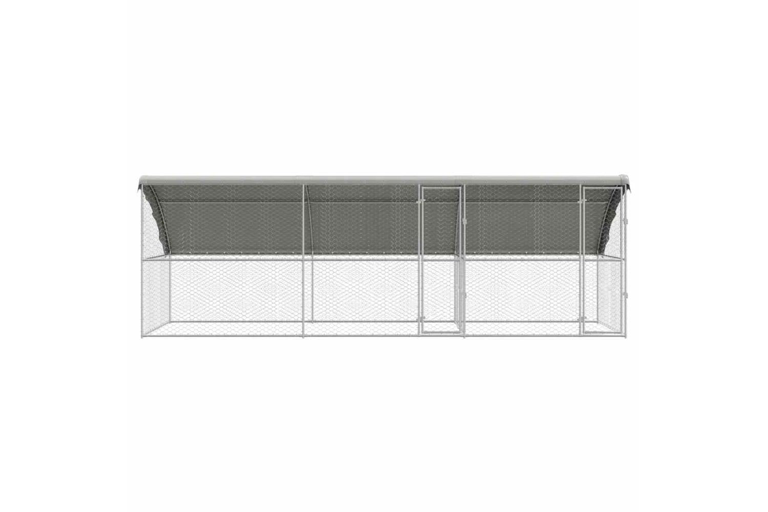 Vidaxl Dog Kennel With Storage 3 Pcs Silver 6 X 2 X 2 M Steel-4