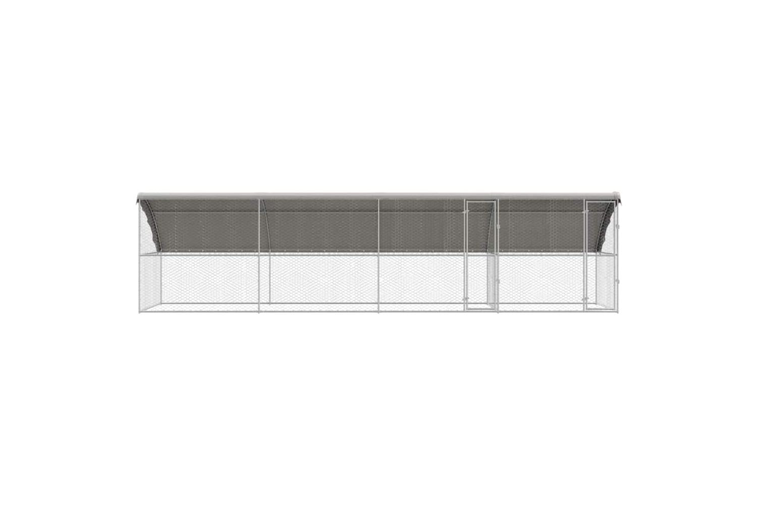 Vidaxl Dog Kennel With Storage 4 Pcs Silver 8 X 2 X 2 M Steel-4