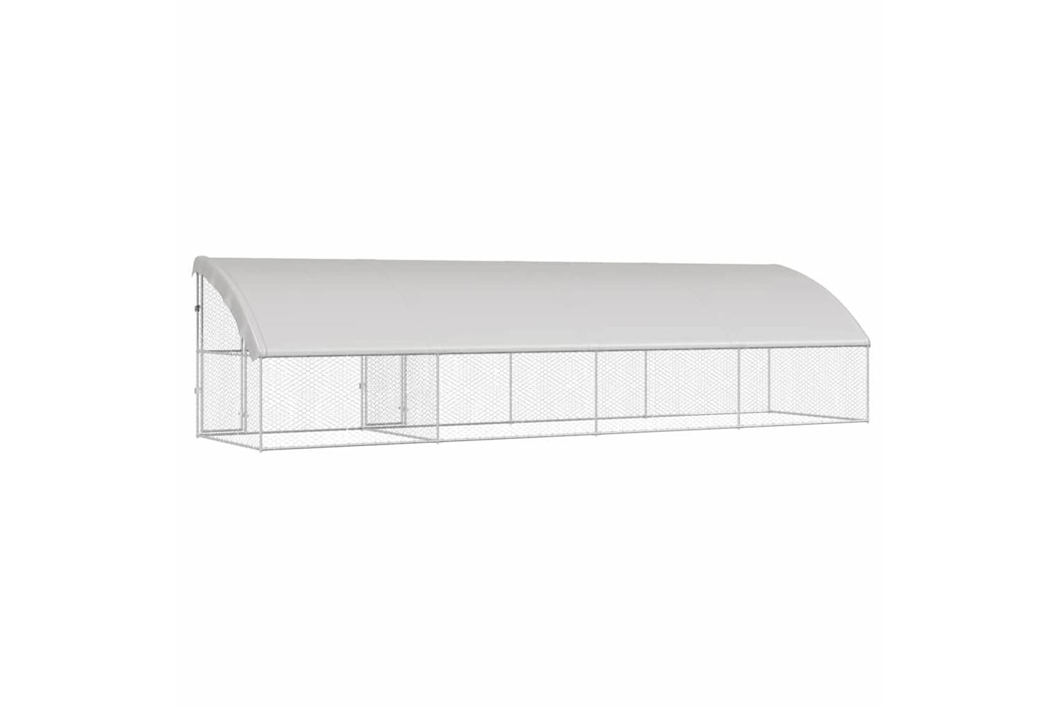 Vidaxl Dog Kennel With Storage 4 Pcs Silver 8 X 2 X 2 M Steel-9