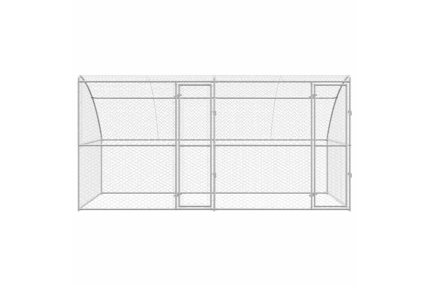 Vidaxl Dog Kennel With Storage 2 Pcs Silver 4 X 2 X 2 M Steel-4