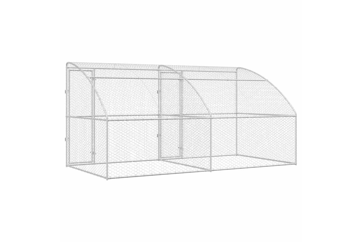 Vidaxl Dog Kennel With Storage 2 Pcs Silver 4 X 2 X 2 M Steel-6