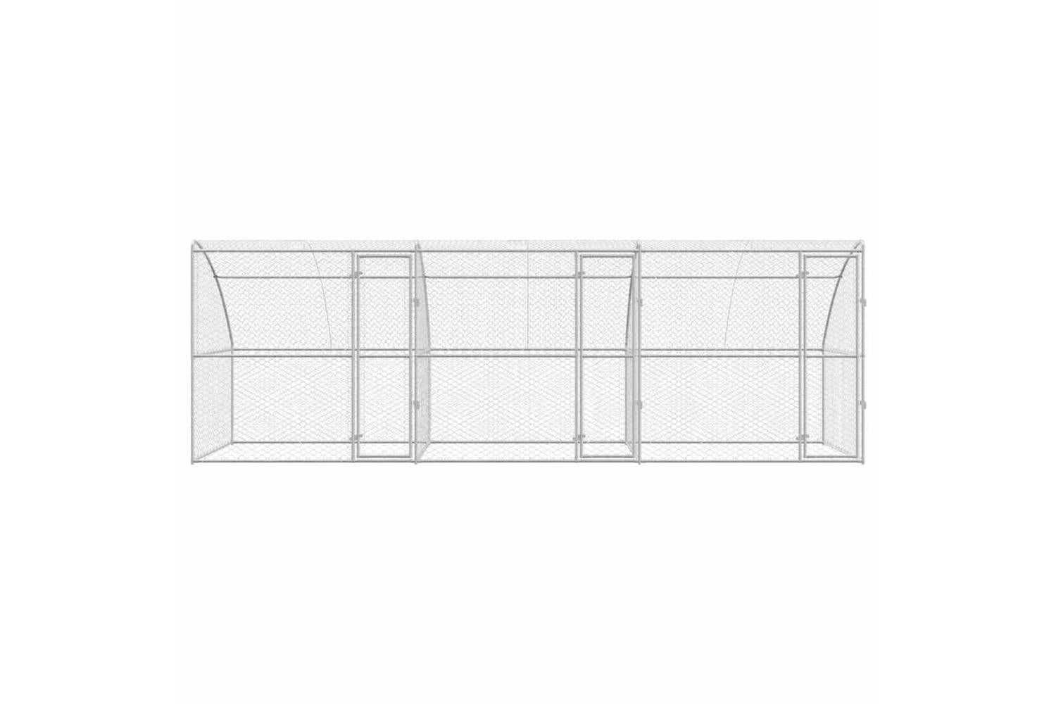 Vidaxl Dog Kennel With Storage 3 Pcs Silver 6 X 2 X 2 M Steel-4