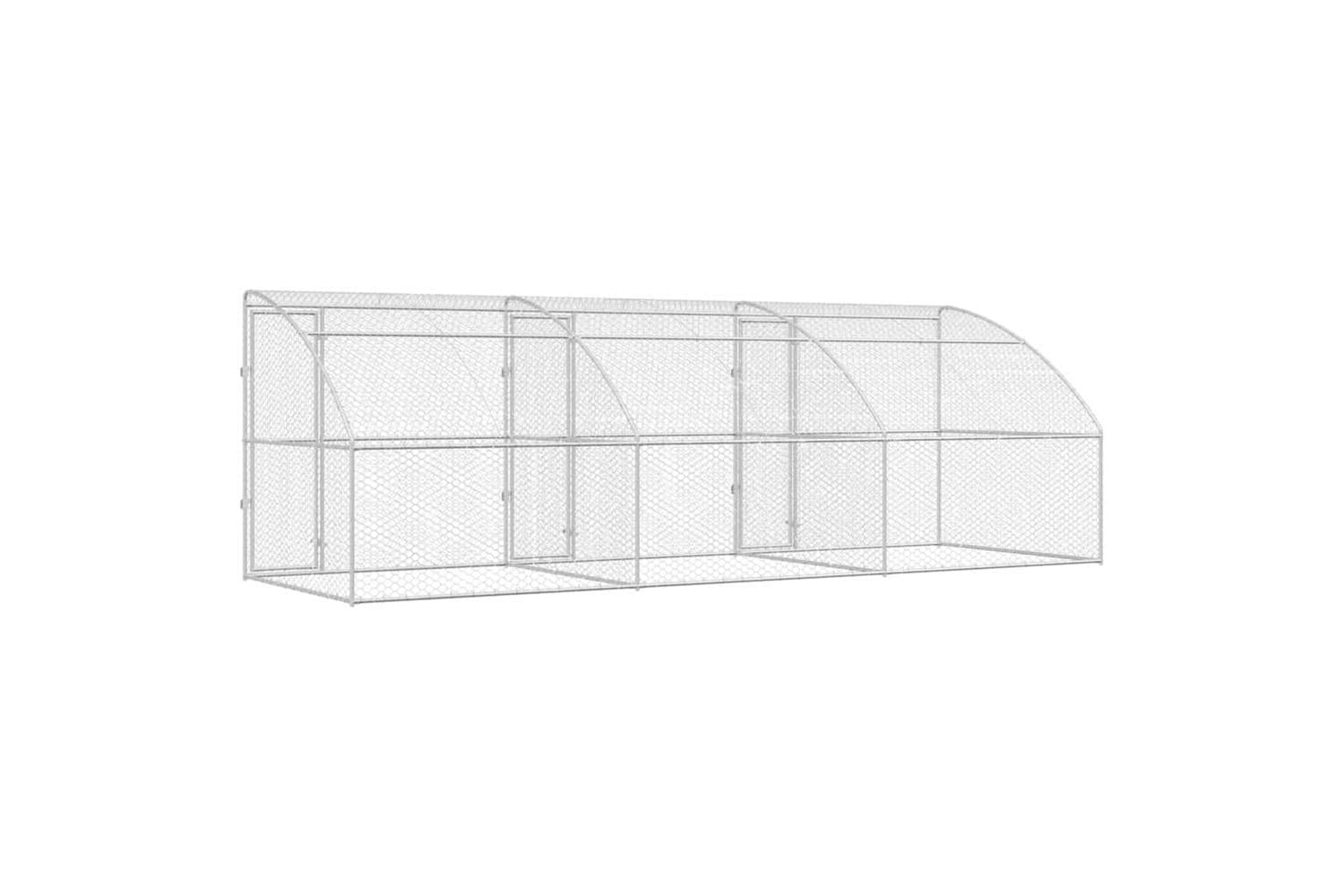 Vidaxl Dog Kennel With Storage 3 Pcs Silver 6 X 2 X 2 M Steel-6