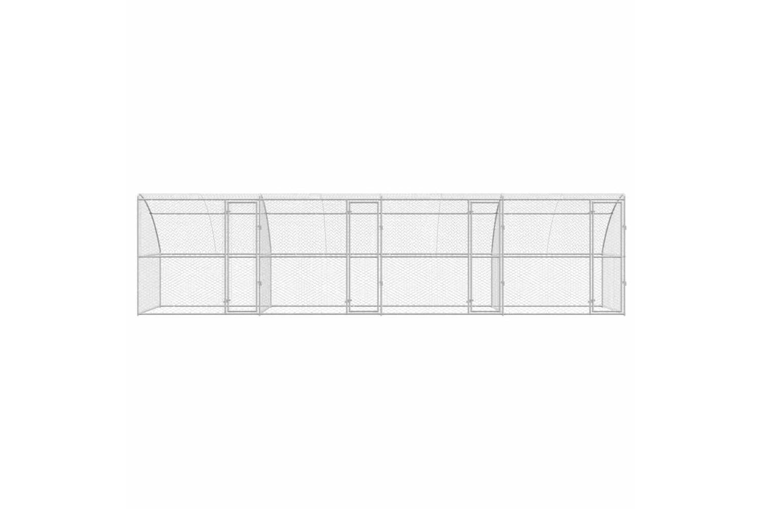 Vidaxl Dog Kennel With Storage 4 Pcs Silver 8 X 2 X 2 M Steel-4