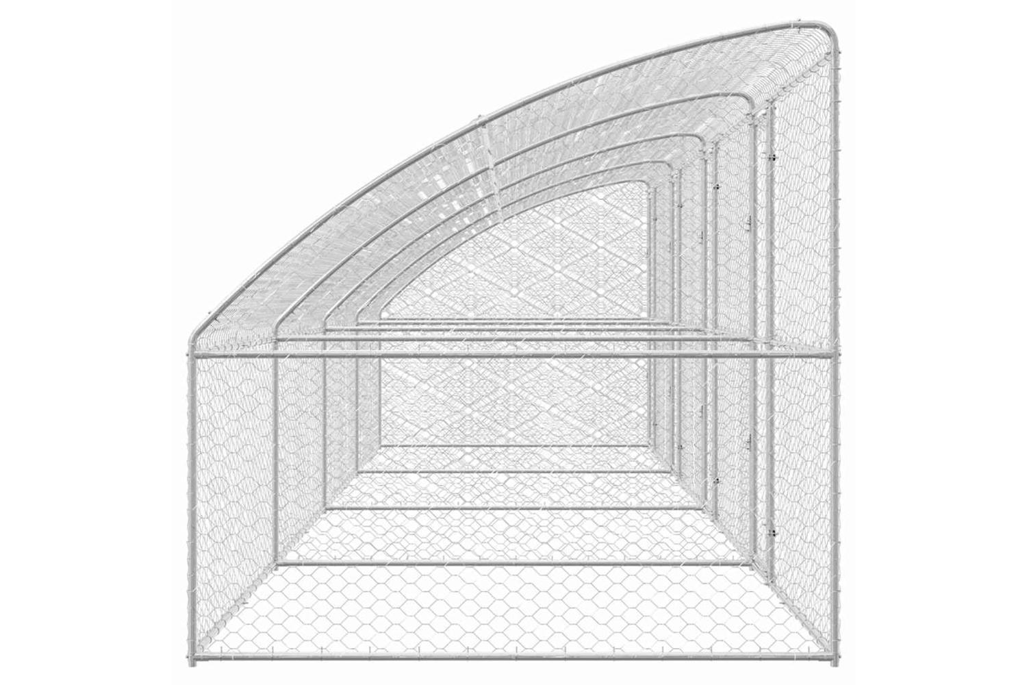 Vidaxl Dog Kennel With Storage 4 Pcs Silver 8 X 2 X 2 M Steel-5