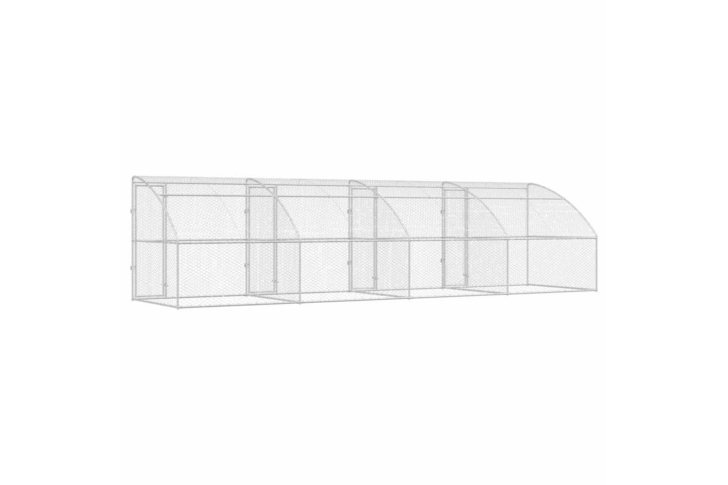 Vidaxl Dog Kennel With Storage 4 Pcs Silver 8 X 2 X 2 M Steel-6