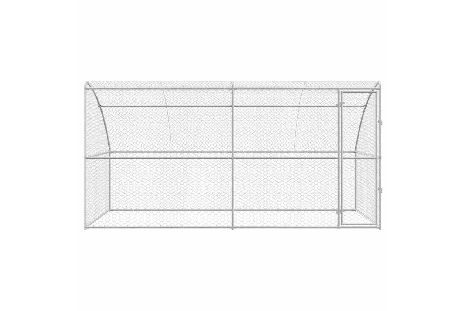 Vidaxl Dog Kennel With Storage 2 Pcs Silver 4 X 2 X 2 M Steel-4