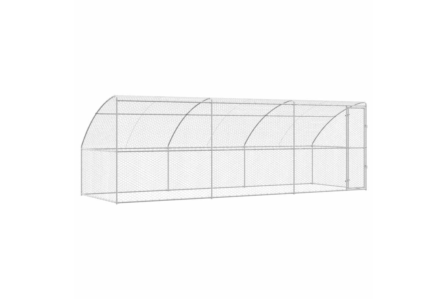 Vidaxl Dog Kennel With Storage 3 Pcs Silver 6 X 2 X 2 M Steel-2