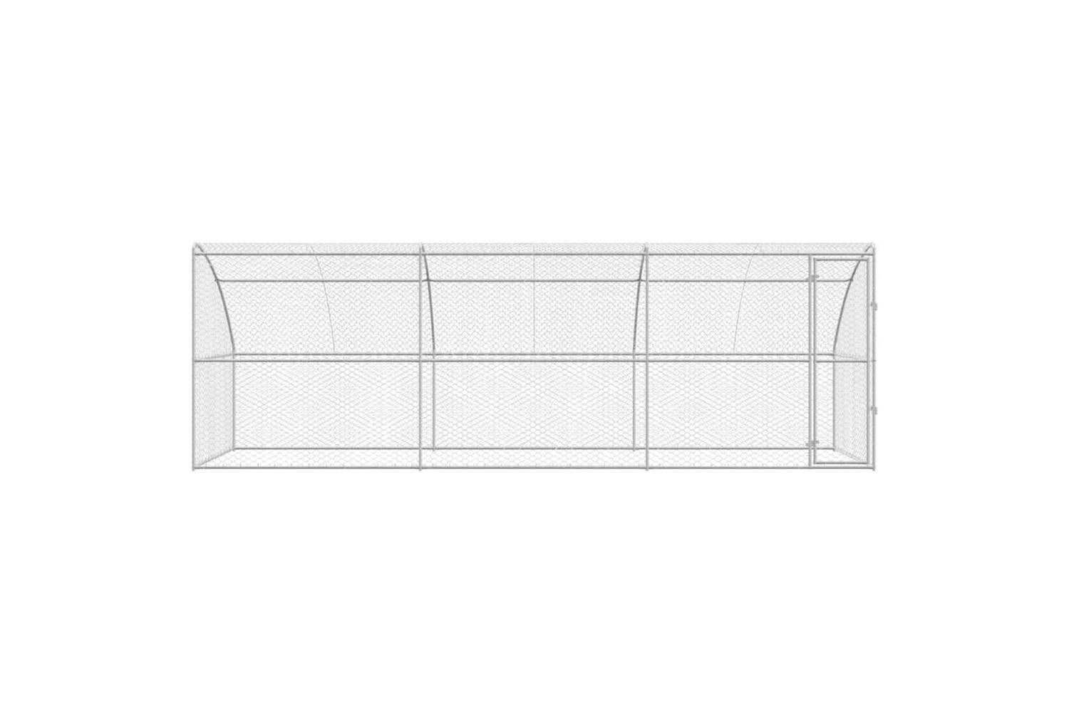 Vidaxl Dog Kennel With Storage 3 Pcs Silver 6 X 2 X 2 M Steel-4