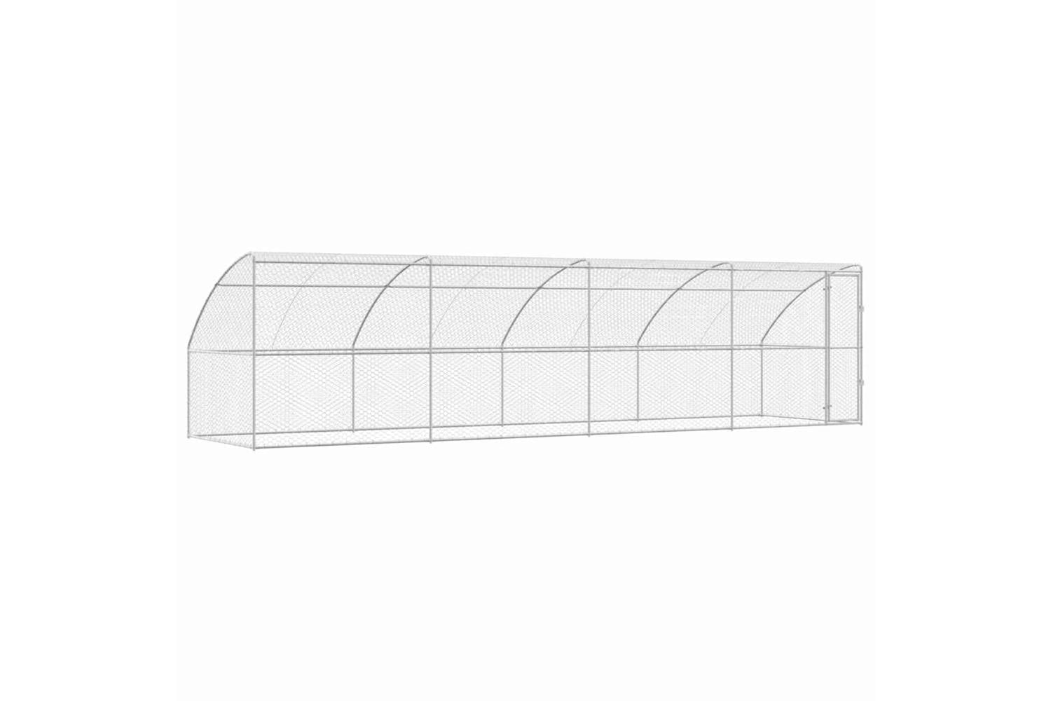 Vidaxl Dog Kennel With Storage 4 Pcs Silver 8 X 2 X 2 M Steel