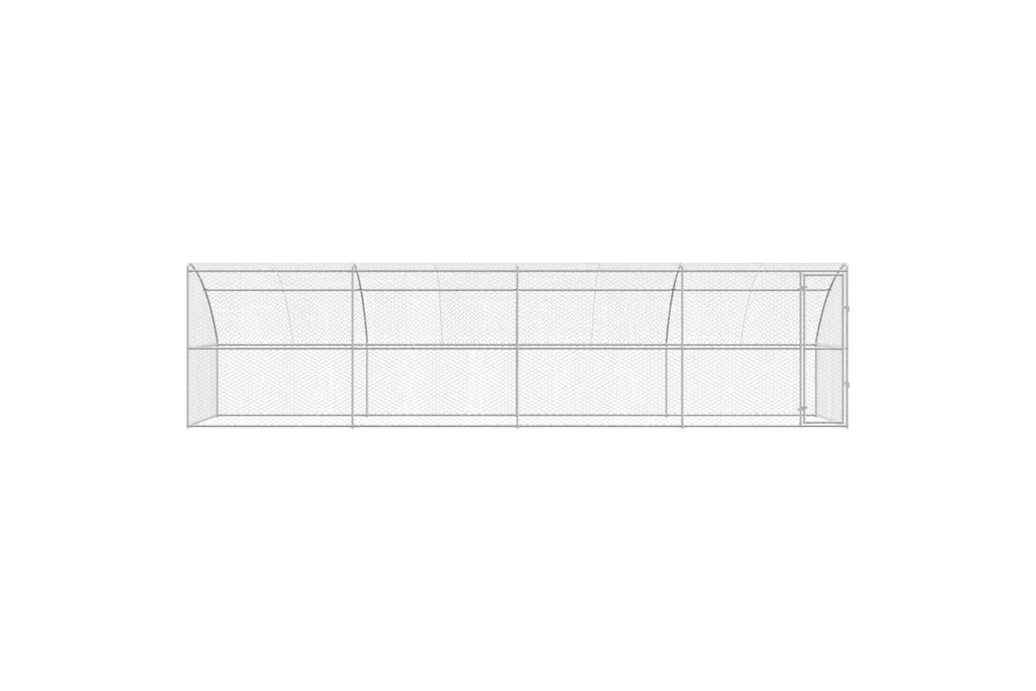 Vidaxl Dog Kennel With Storage 4 Pcs Silver 8 X 2 X 2 M Steel-4