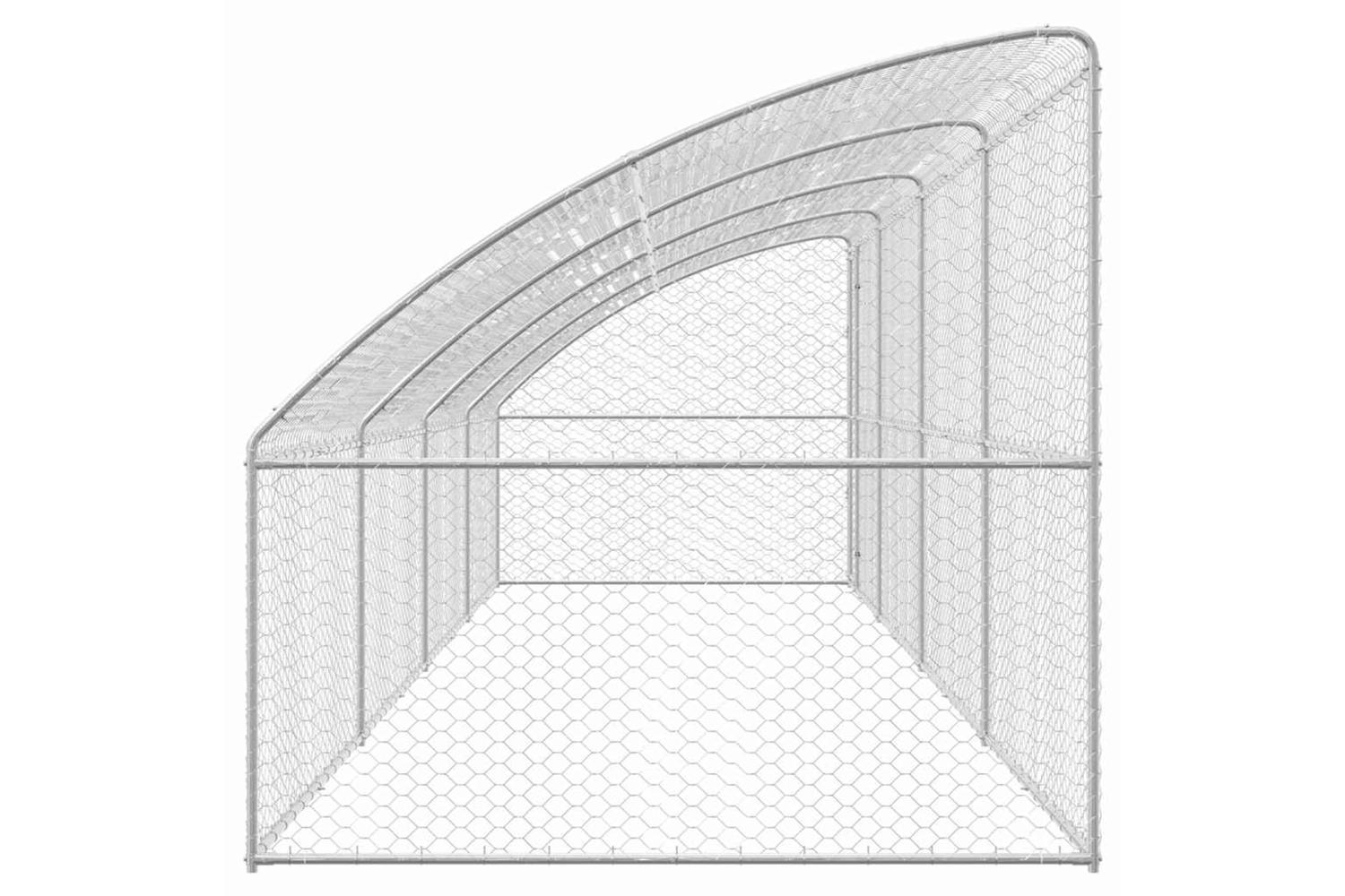 Vidaxl Dog Kennel With Storage 4 Pcs Silver 8 X 2 X 2 M Steel-5