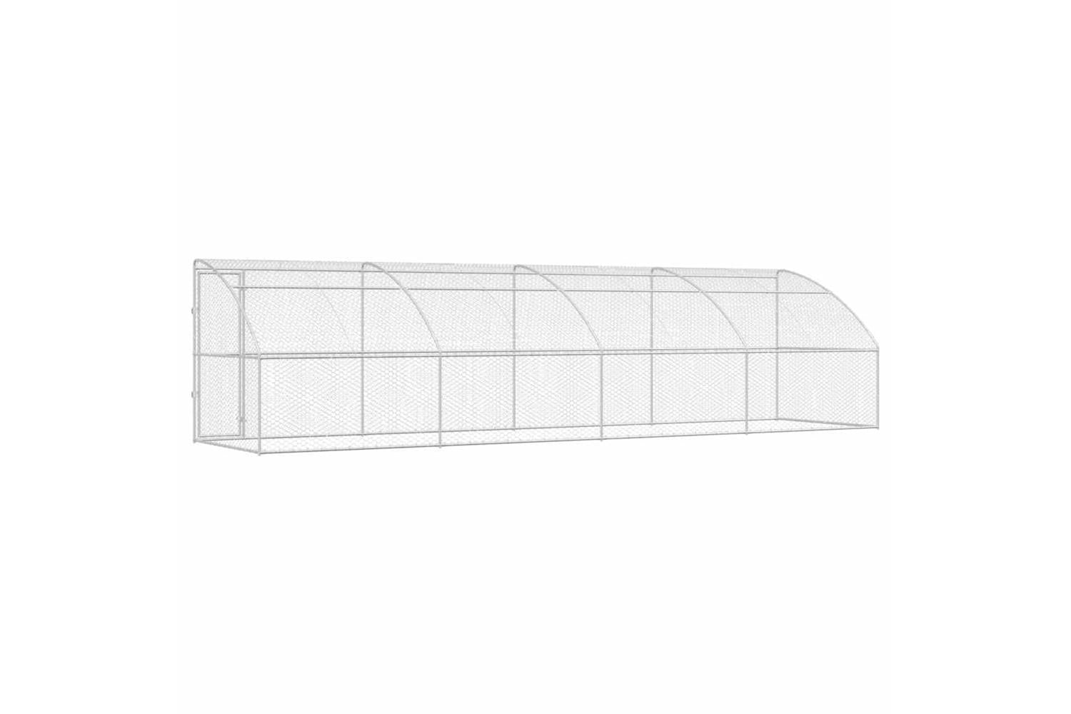 Vidaxl Dog Kennel With Storage 4 Pcs Silver 8 X 2 X 2 M Steel-6