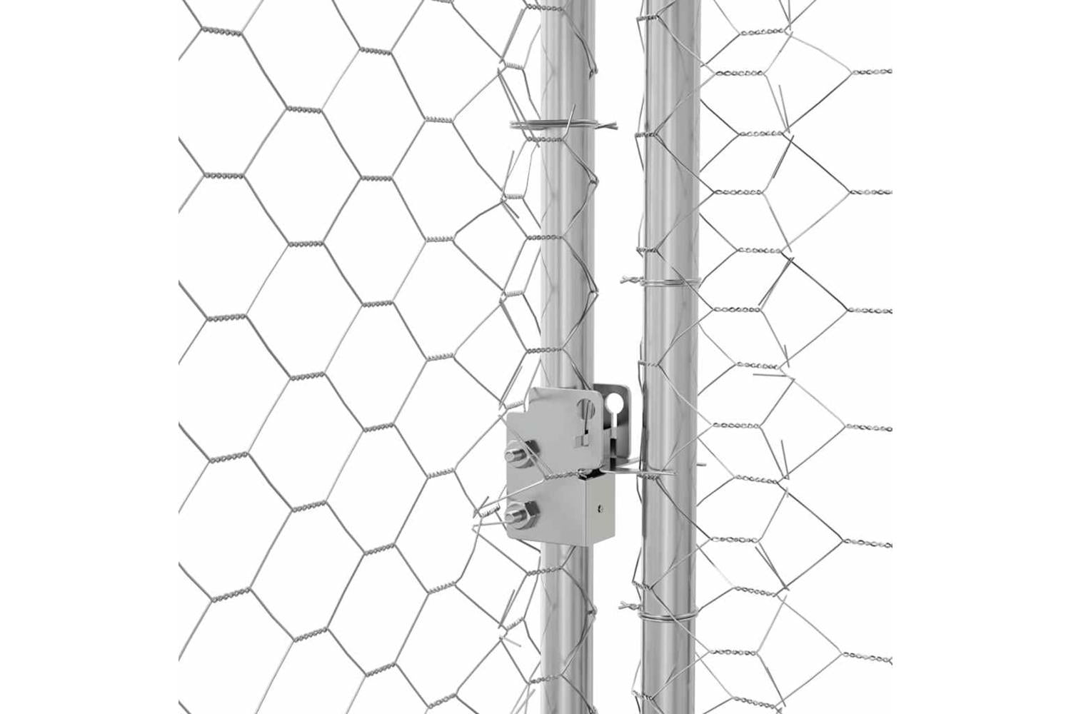 Vidaxl Dog Kennel With Storage 4 Pcs Silver 8 X 2 X 2 M Steel-8