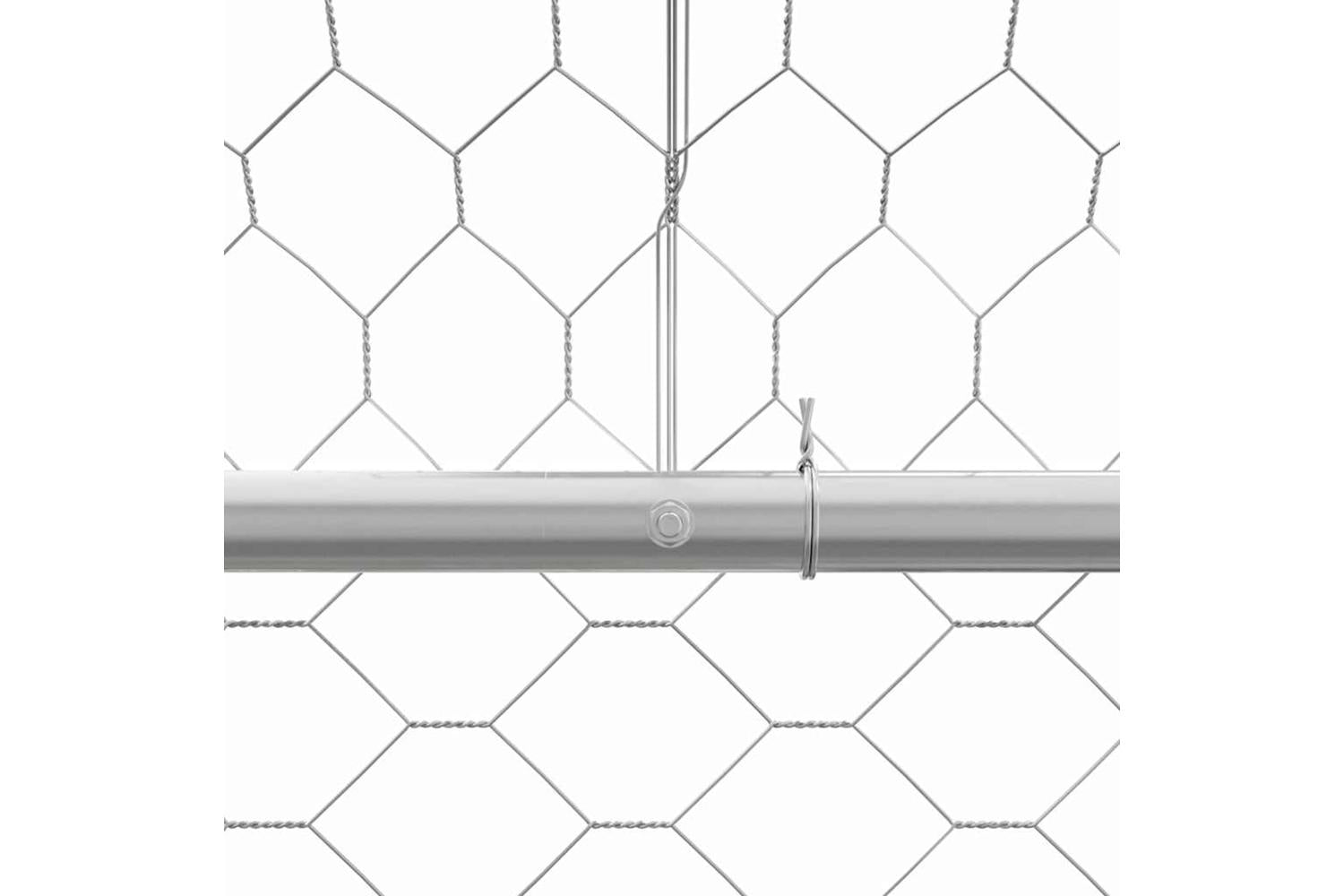 Vidaxl Dog Kennel With Storage 4 Pcs Silver 8 X 2 X 2 M Steel-10