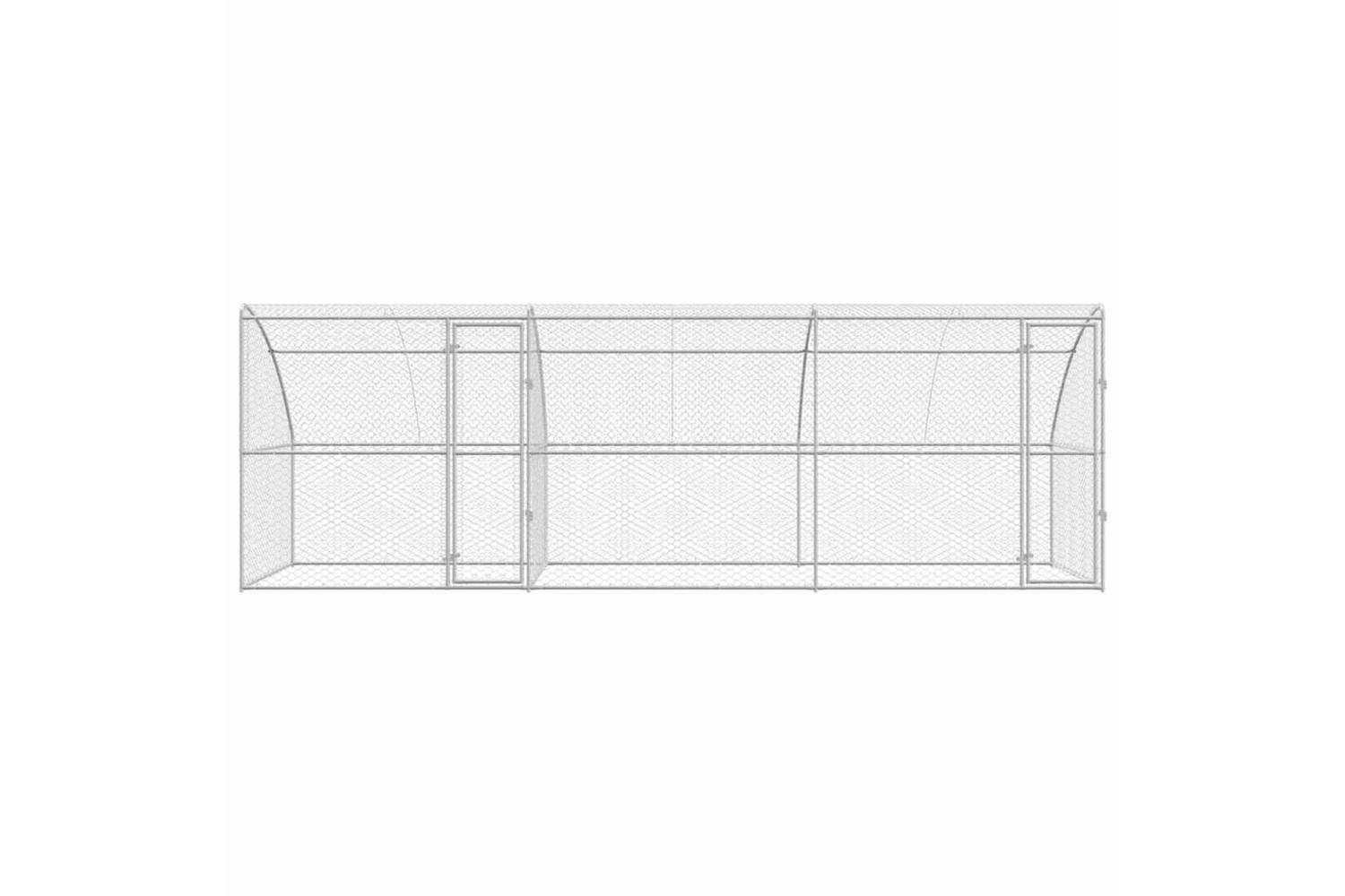 Vidaxl Dog Kennel With Storage 3 Pcs Silver 6 X 2 X 2 M Steel-5