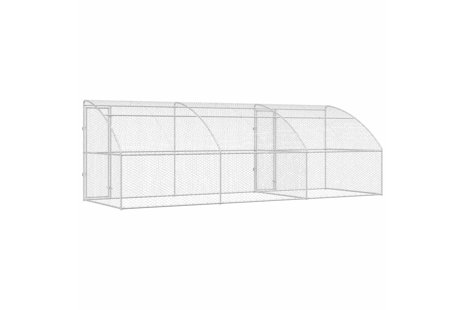 Vidaxl Dog Kennel With Storage 3 Pcs Silver 6 X 2 X 2 M Steel-9
