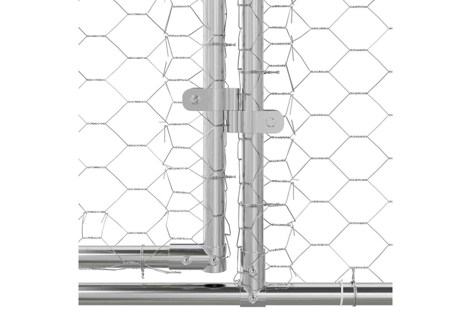 Vidaxl Dog Kennel With Storage 3 Pcs Silver 6 X 2 X 2 M Steel-10