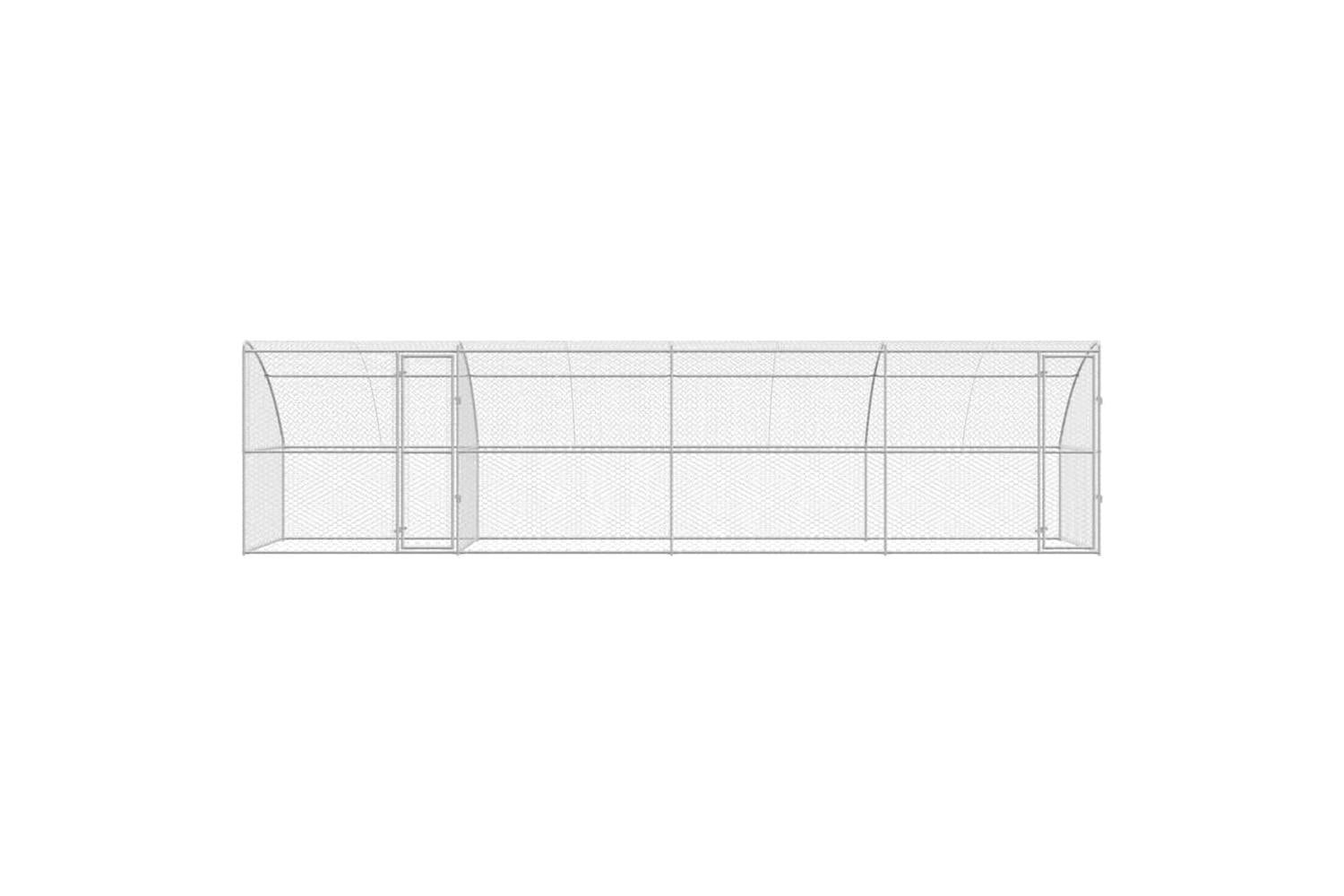 Vidaxl Dog Kennel With Storage 4 Pcs Silver 8 X 2 X 2 M Steel-5