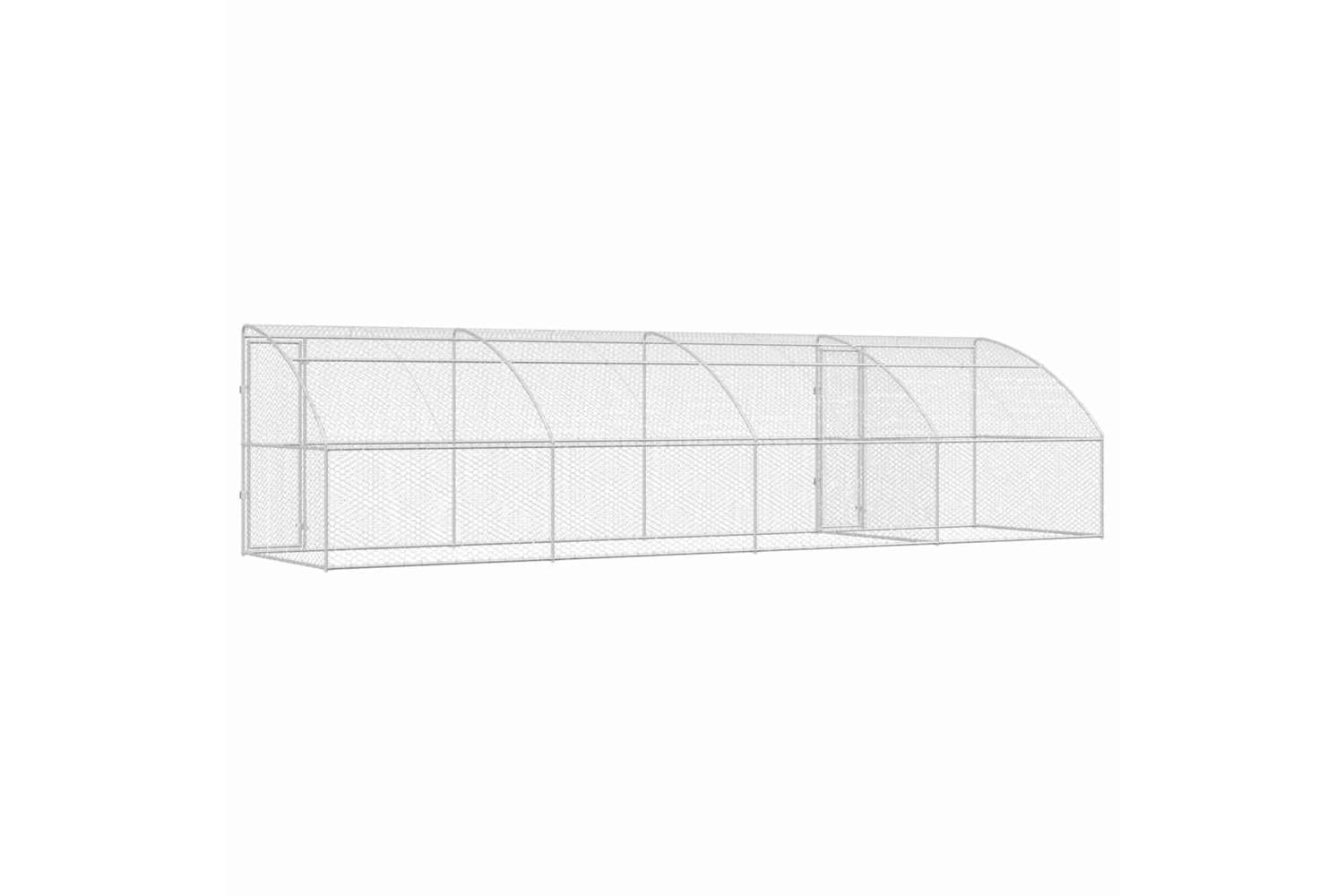 Vidaxl Dog Kennel With Storage 4 Pcs Silver 8 X 2 X 2 M Steel-8