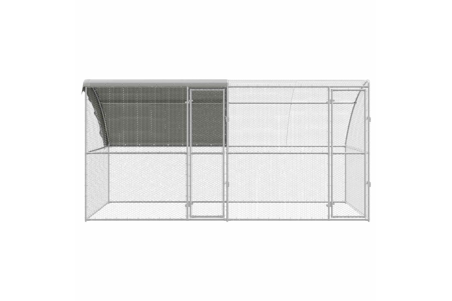 Vidaxl Chicken Cage 2 Pcs Silver 400 X 200 X 200 Cm Steel And Pe-4