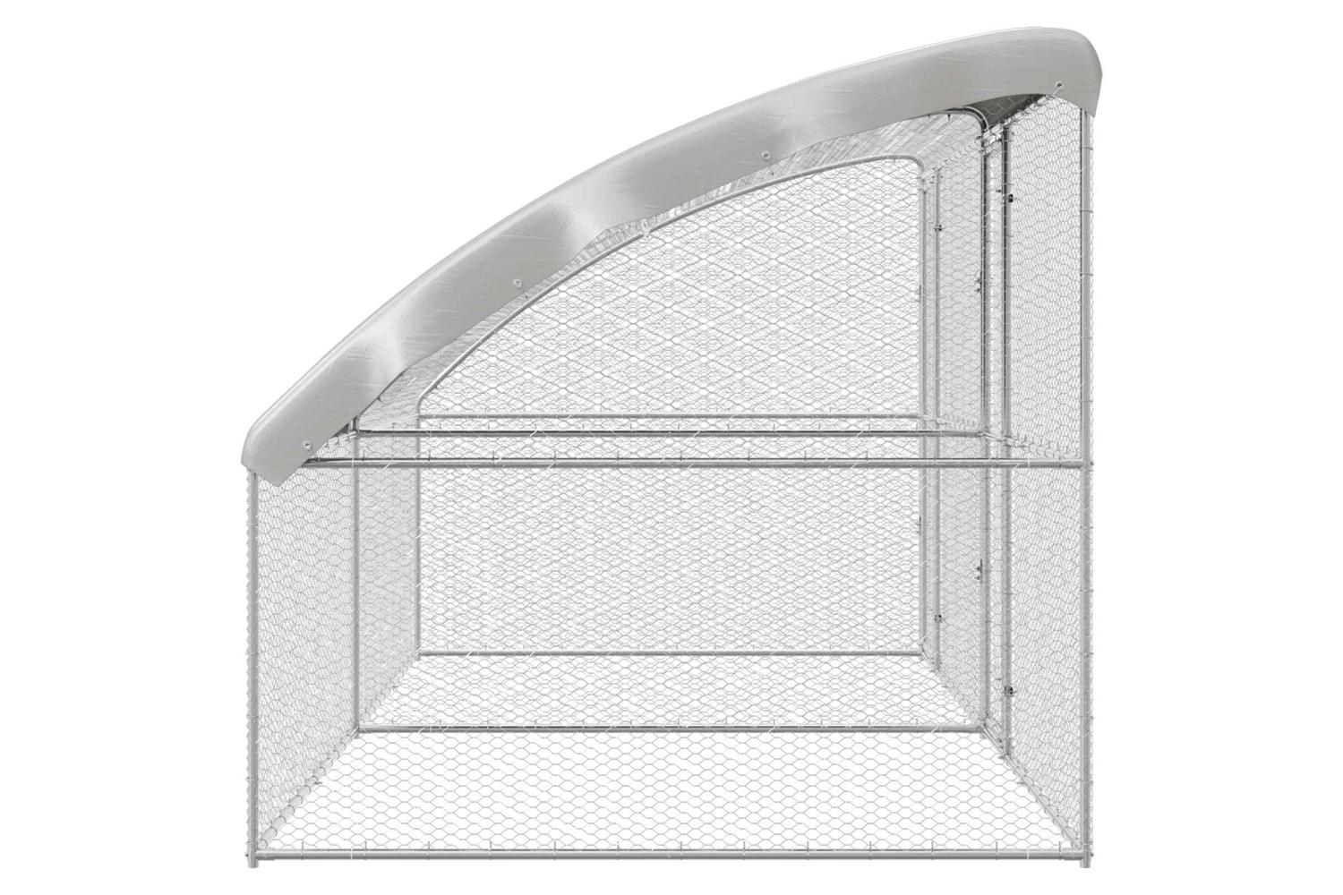 Vidaxl Chicken Cage 2 Pcs Silver 400 X 200 X 200 Cm Steel And Pe-5