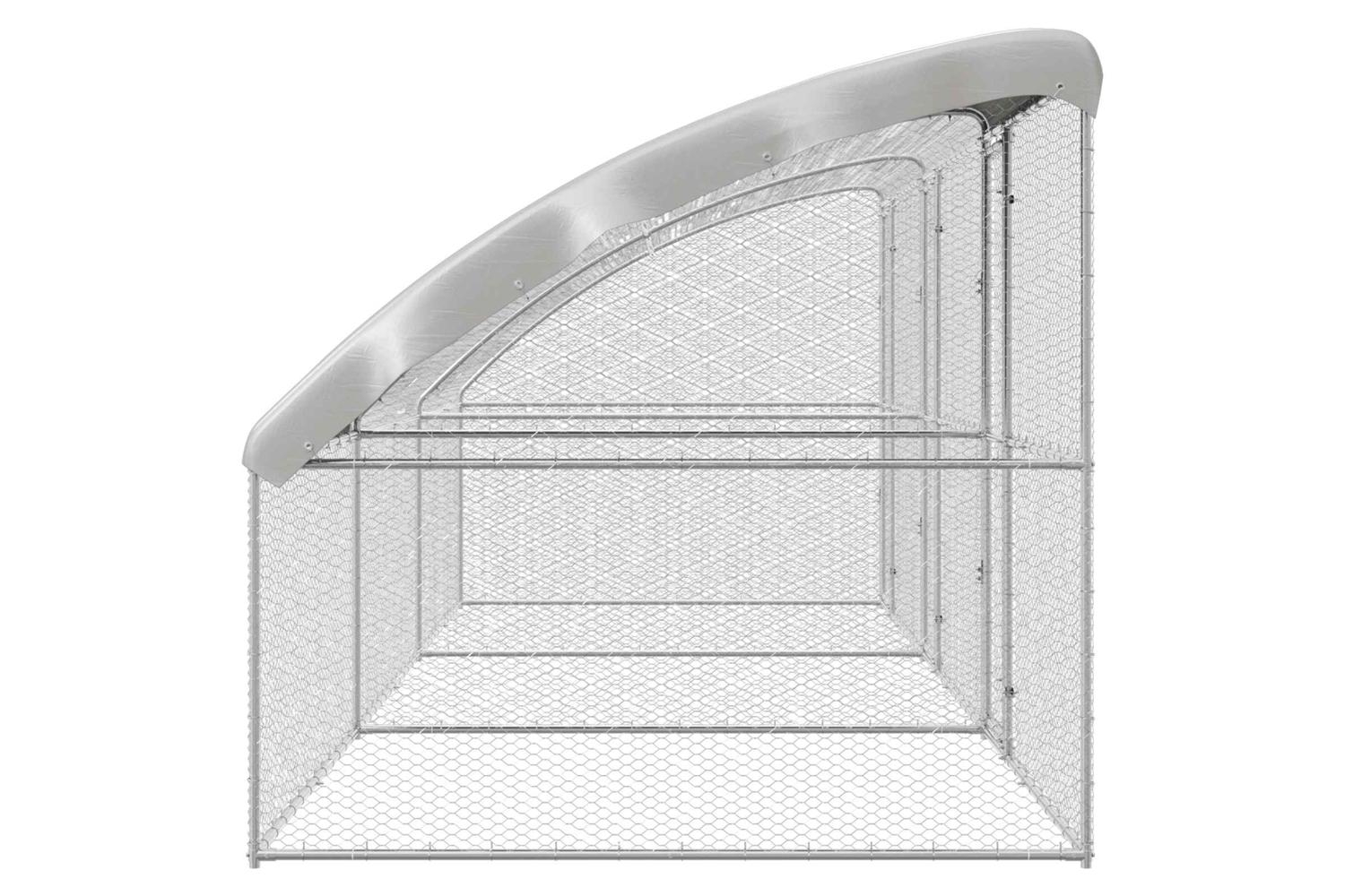 Vidaxl Chicken Cage 3 Pcs Silver 600 X 200 X 200 Cm Steel And Pe-5