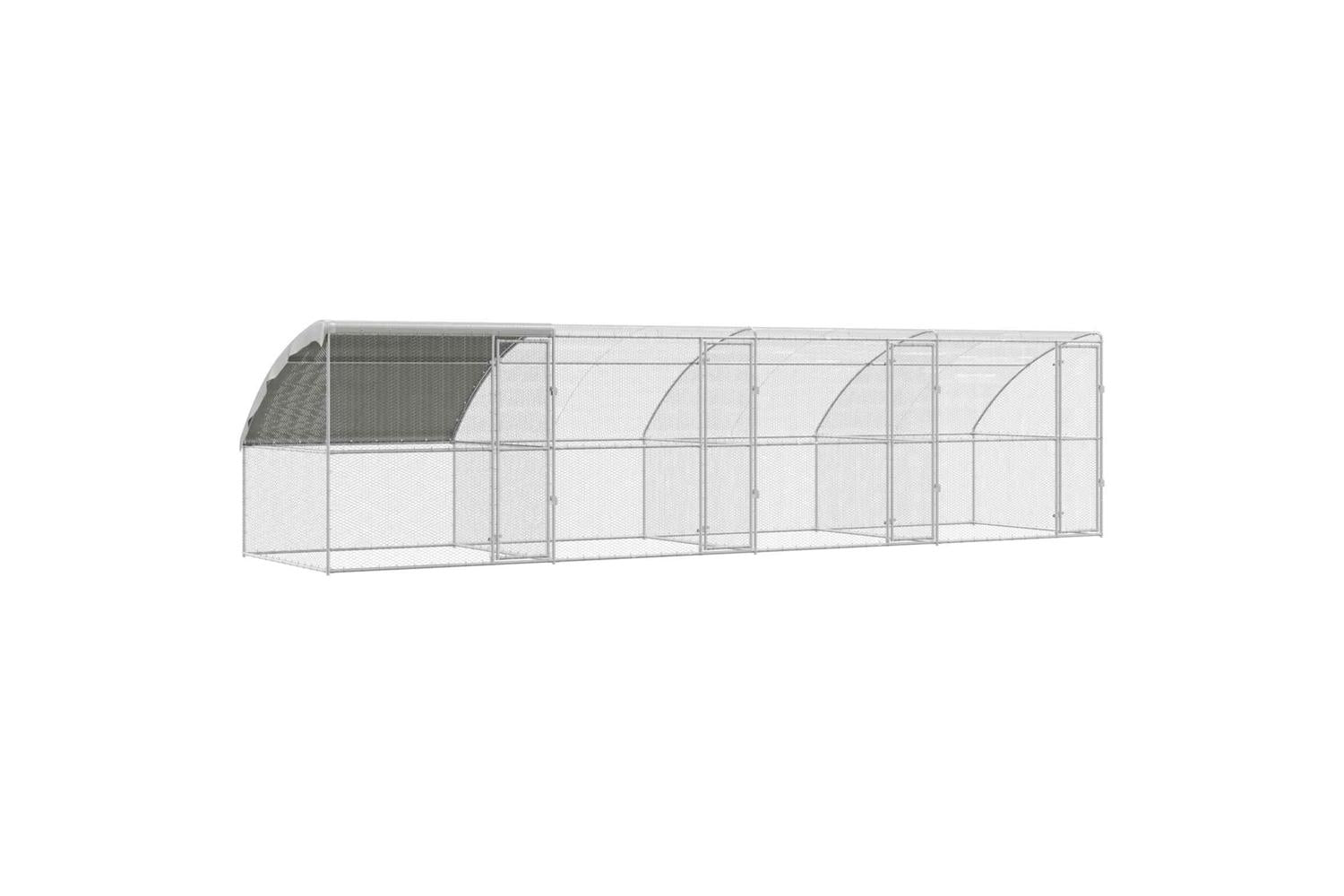 Vidaxl Chicken Cage 4 Pcs Silver 800 X 200 X 200 Cm Steel And Pe-2