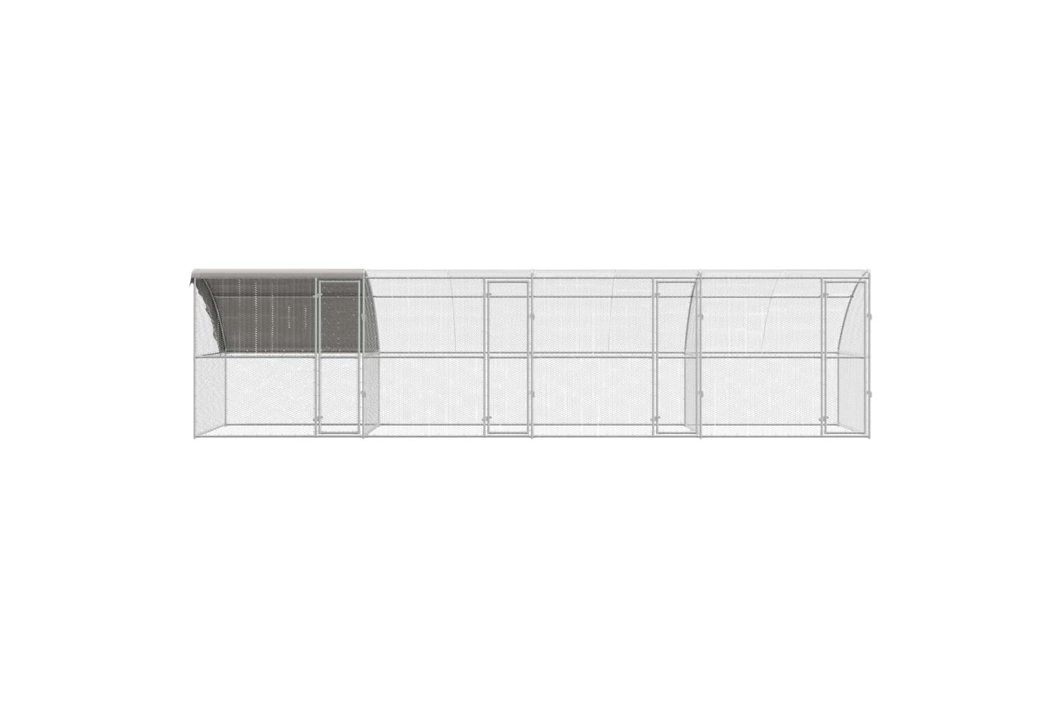 Vidaxl Chicken Cage 4 Pcs Silver 800 X 200 X 200 Cm Steel And Pe-4