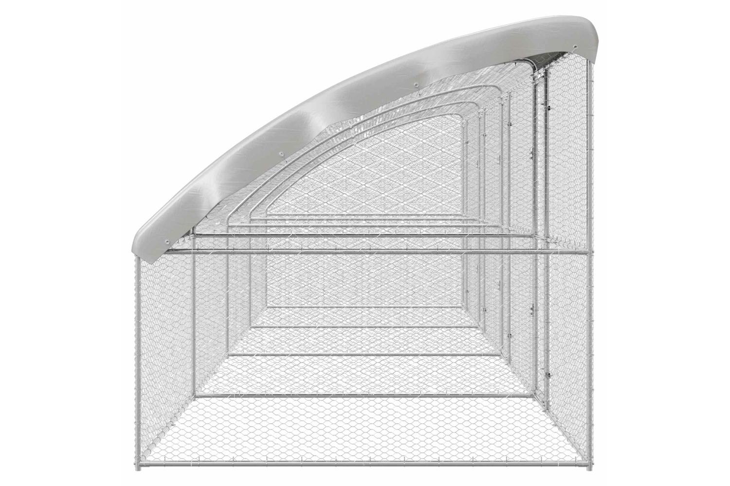 Vidaxl Chicken Cage 4 Pcs Silver 800 X 200 X 200 Cm Steel And Pe-5