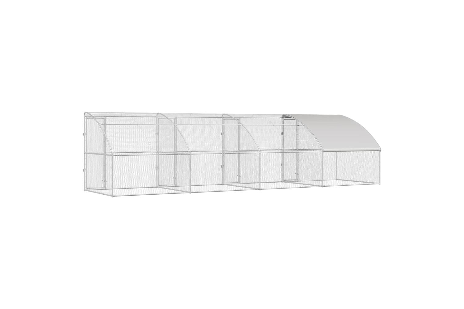 Vidaxl Chicken Cage 4 Pcs Silver 800 X 200 X 200 Cm Steel And Pe-6