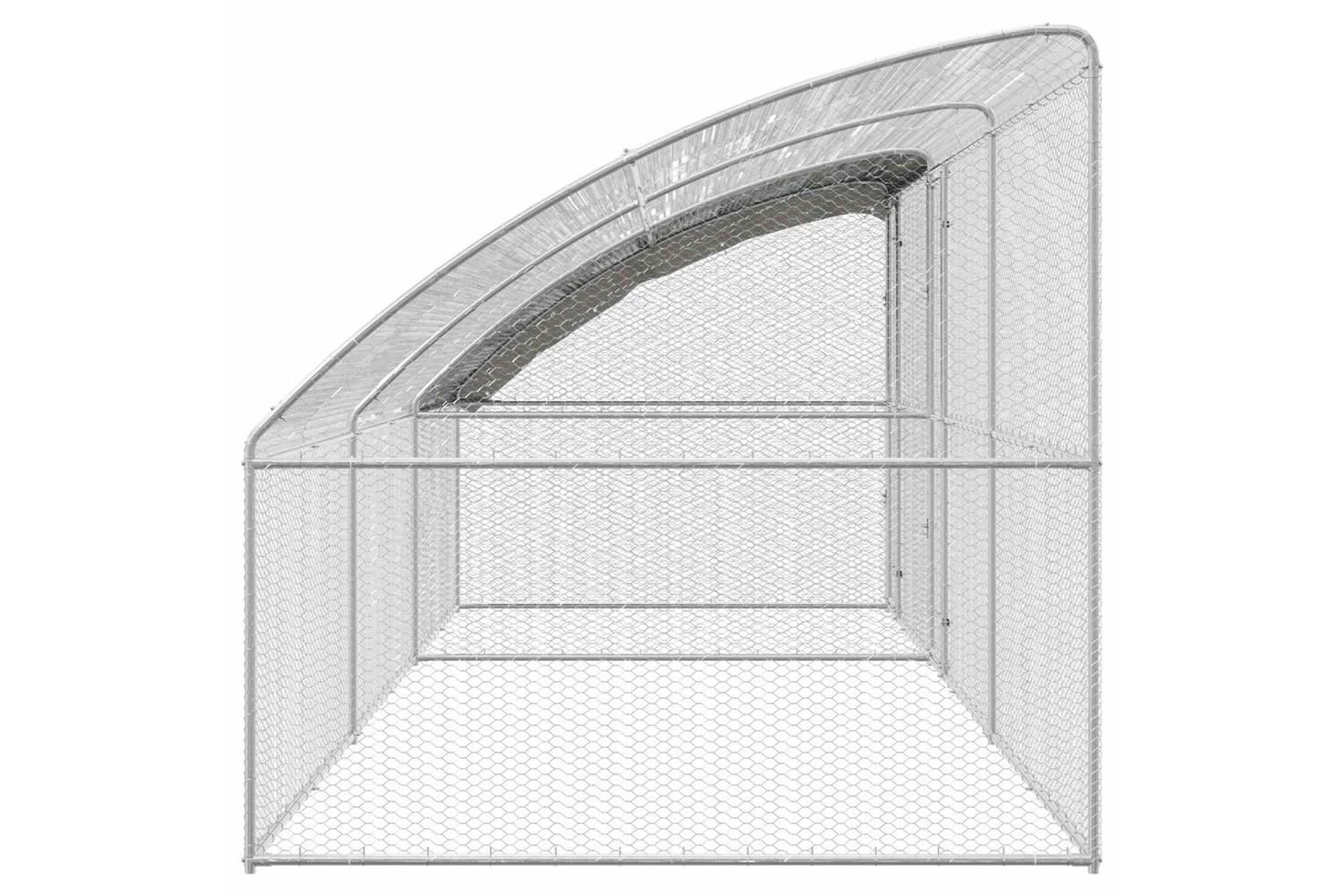 Vidaxl Chicken Cage 3 Pcs Silver 600 X 200 X 200 Cm Steel And Pe-6