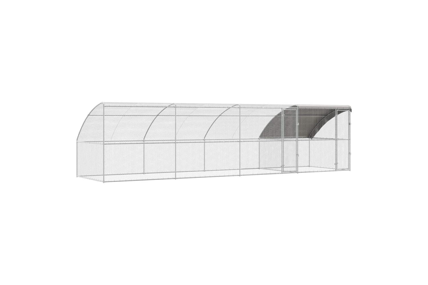 Vidaxl Chicken Cage 4 Pcs Silver 800 X 200 X 200 Cm Steel And Pe-2