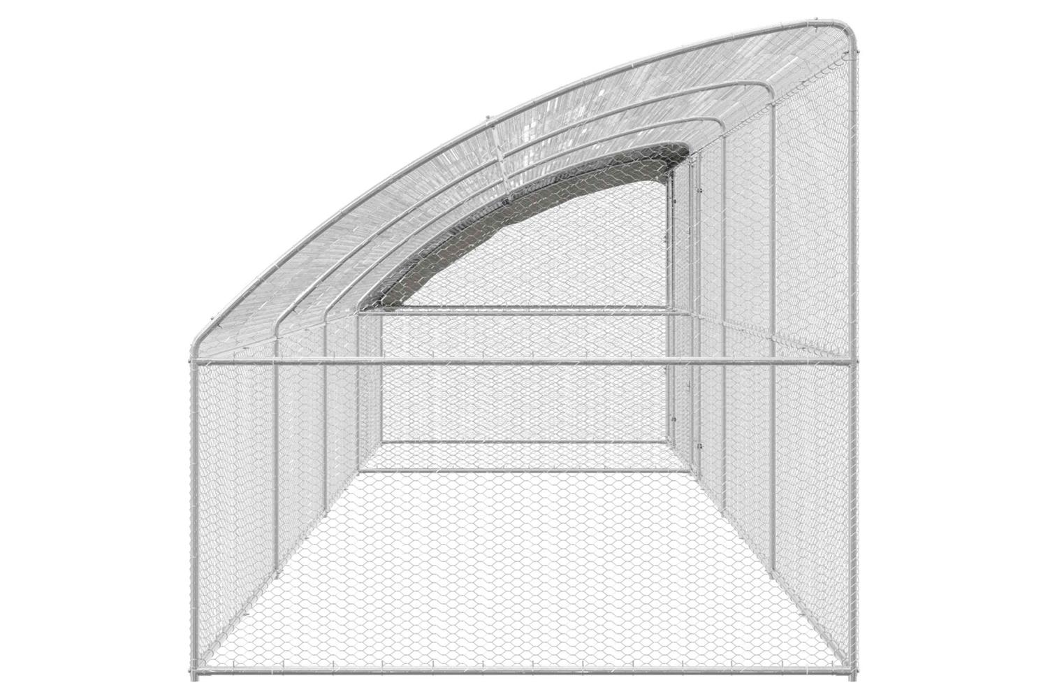 Vidaxl Chicken Cage 4 Pcs Silver 800 X 200 X 200 Cm Steel And Pe-7